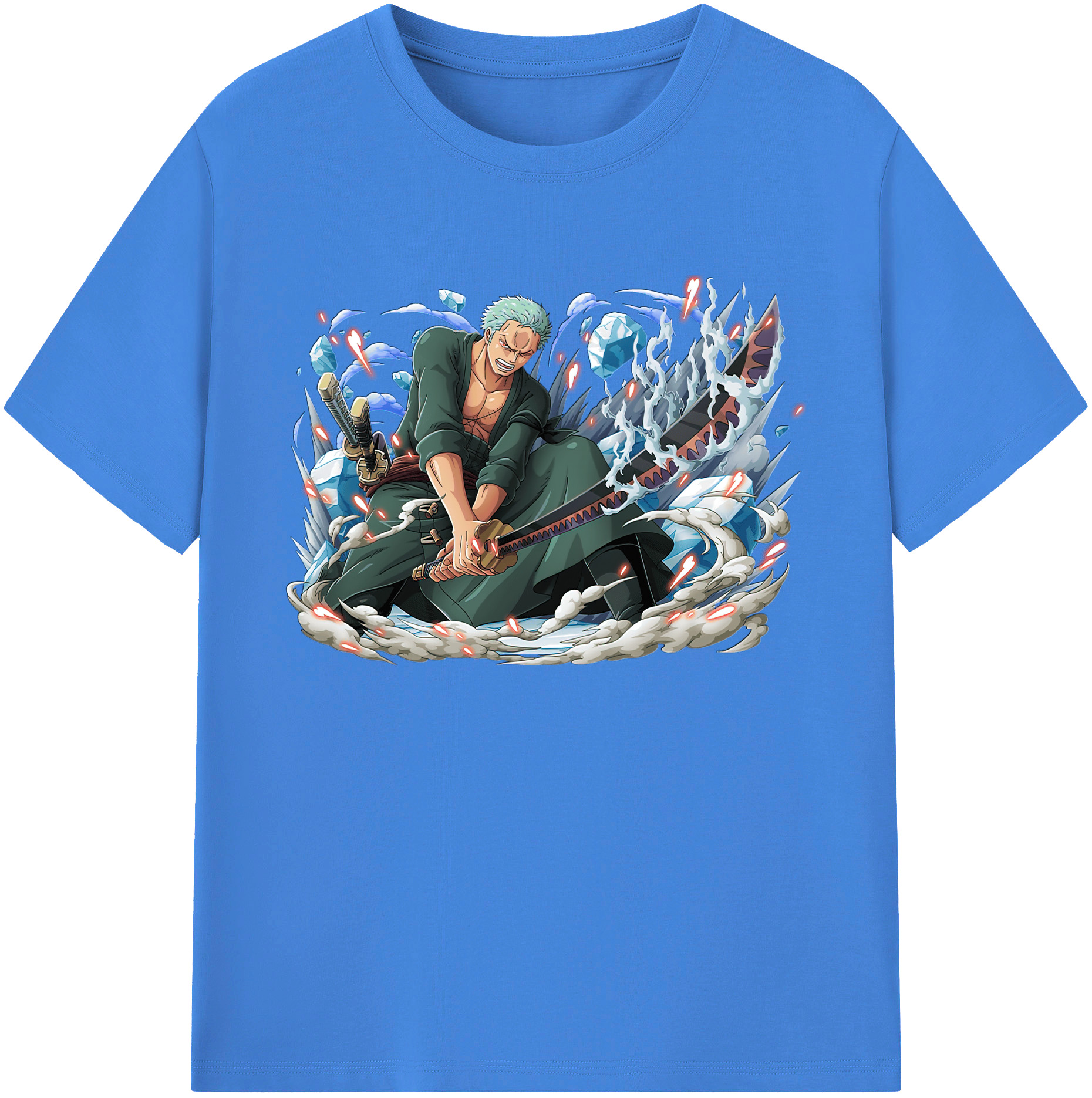 ワンピース ロロノア・ゾロ ONE PIECE Roronoa Zoro 綿100％ メンズ半袖Tシャツ｜肌触りやわらか＆通気性