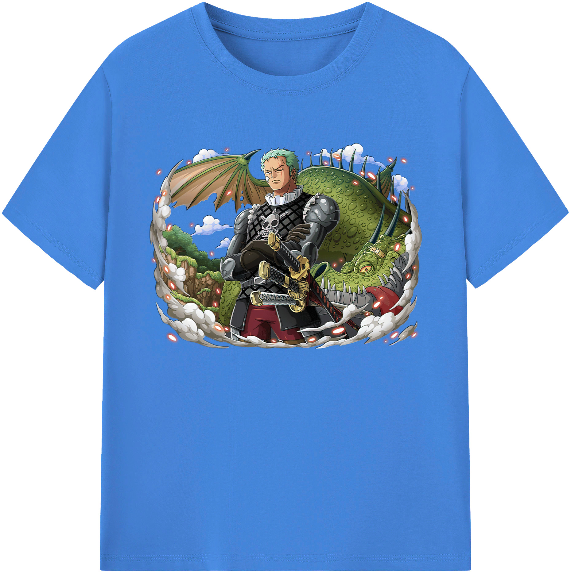 ワンピース ロロノア・ゾロ ONE PIECE Roronoa Zoro 綿100％ メンズ半袖Tシャツ｜肌触りやわらか＆通気性