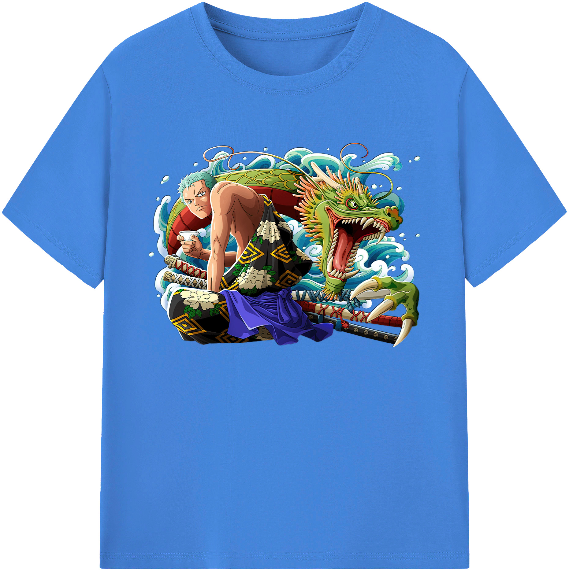 ワンピース ロロノア・ゾロ ONE PIECE Roronoa Zoro 綿100％ メンズ半袖Tシャツ｜肌触りやわらか＆通気性