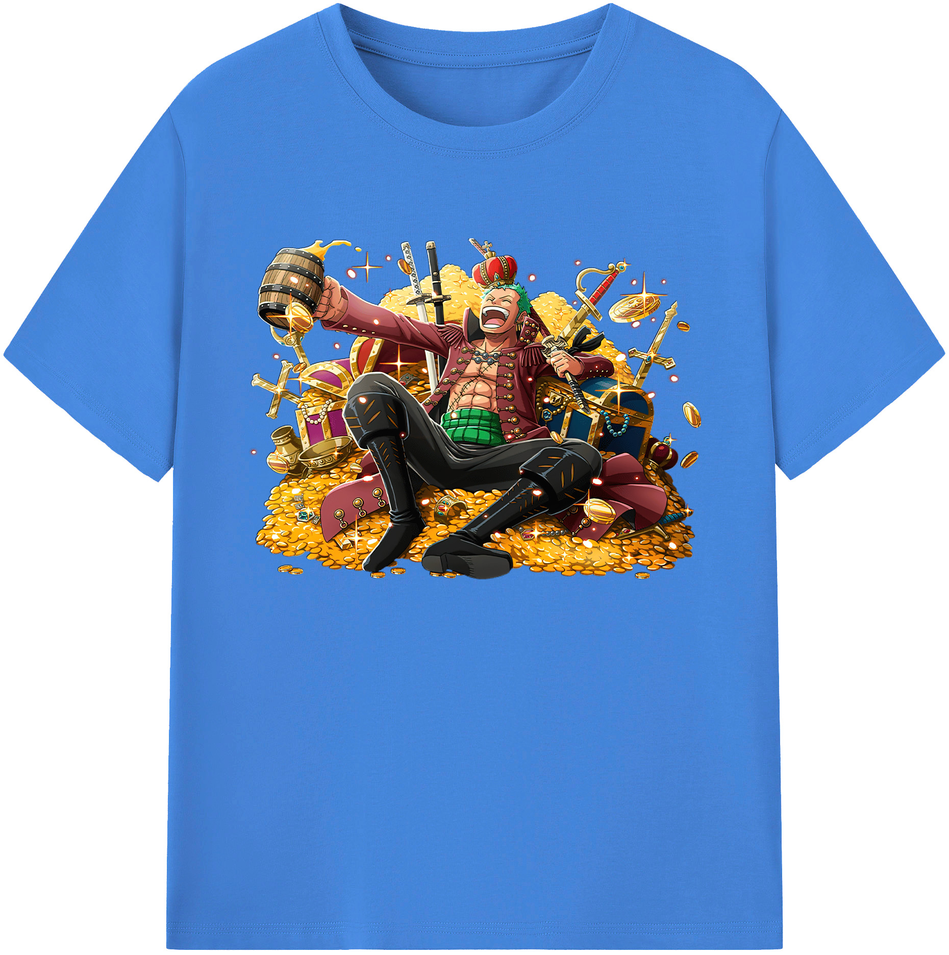 ワンピース ロロノア・ゾロ ONE PIECE Roronoa Zoro 綿100％ メンズ半袖Tシャツ｜肌触りやわらか＆通気性