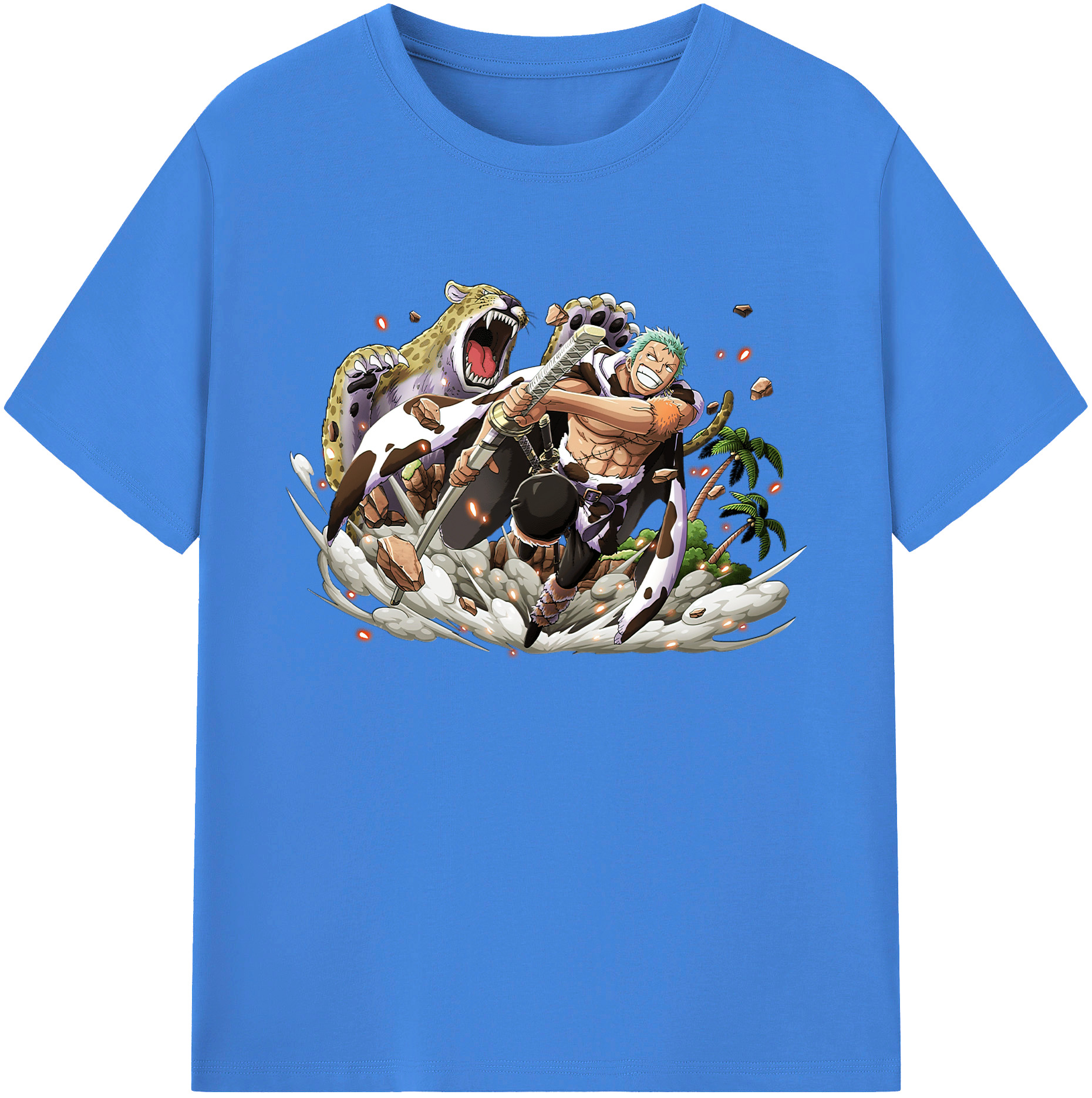 ワンピース ロロノア・ゾロ ONE PIECE Roronoa Zoro 綿100％ メンズ半袖Tシャツ｜肌触りやわらか＆通気性