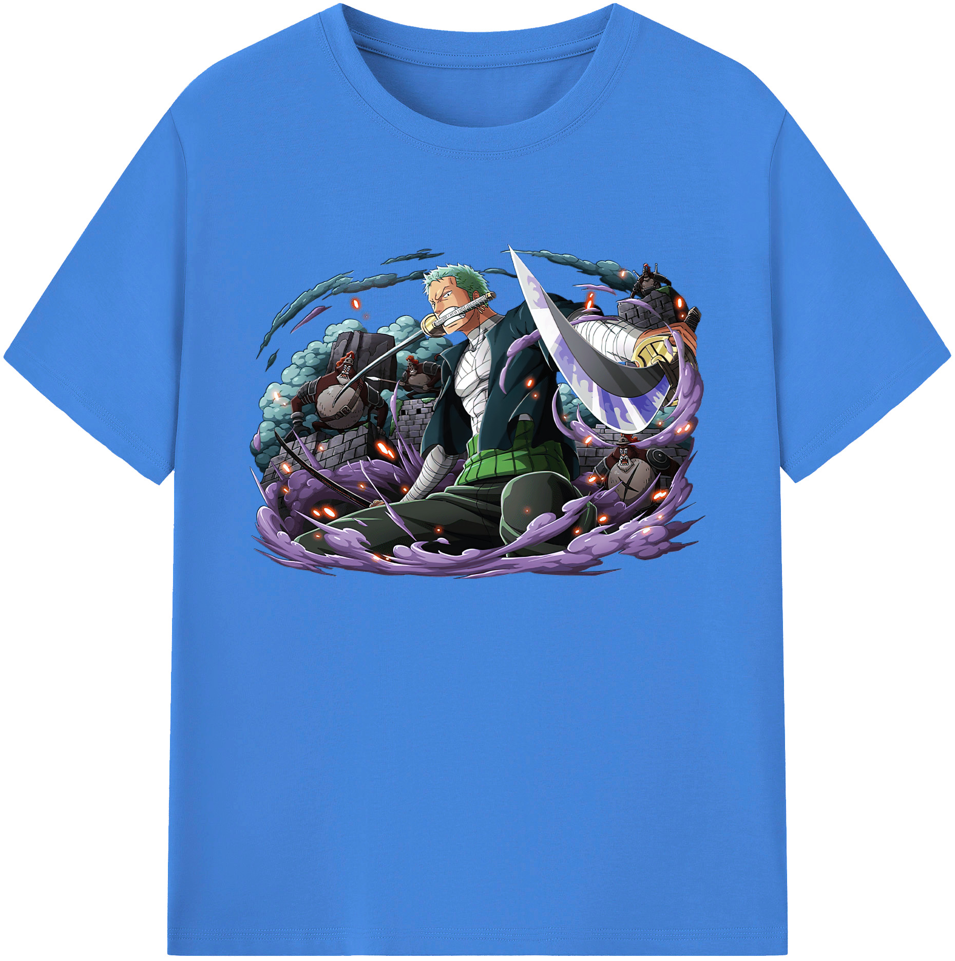 ワンピース ロロノア・ゾロ ONE PIECE Roronoa Zoro 綿100％ メンズ半袖Tシャツ｜肌触りやわらか＆通気性