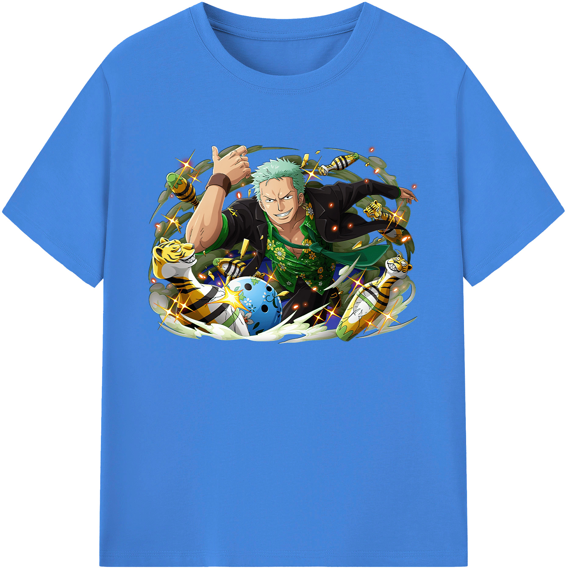ワンピース ロロノア・ゾロ ONE PIECE Roronoa Zoro 綿100％ メンズ半袖Tシャツ｜肌触りやわらか＆通気性