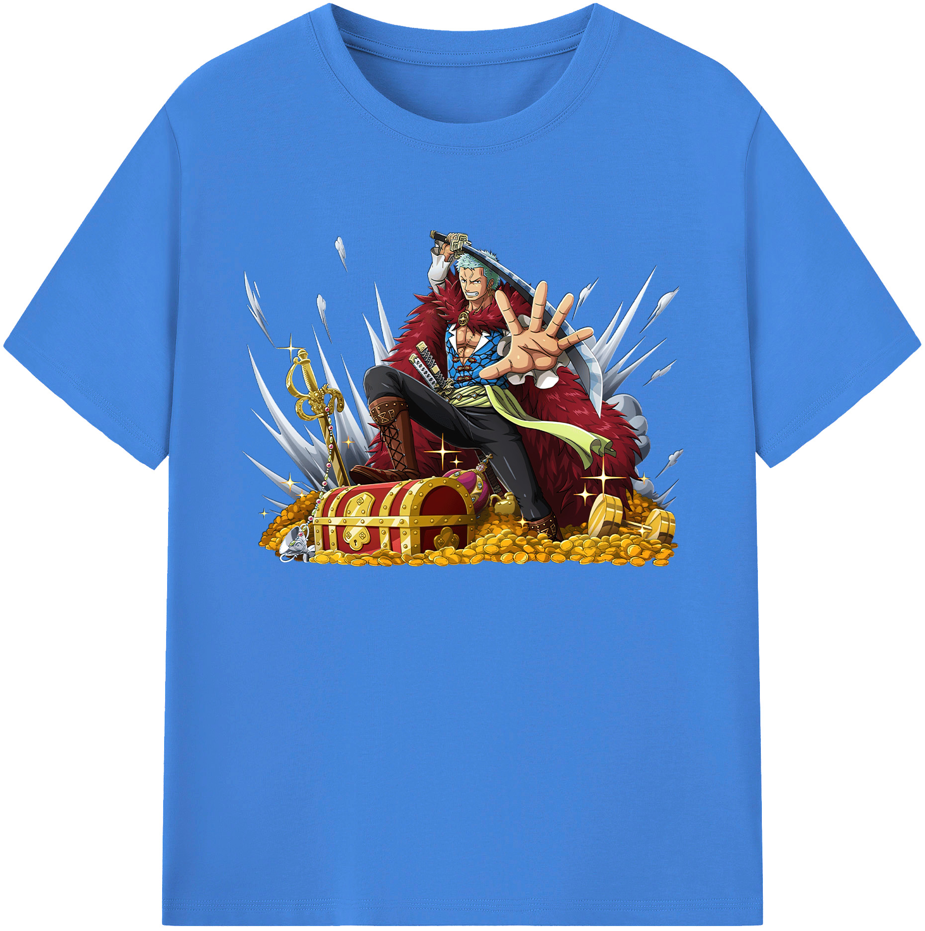 ワンピース ロロノア・ゾロ ONE PIECE Roronoa Zoro 綿100％ メンズ半袖Tシャツ｜肌触りやわらか＆通気性