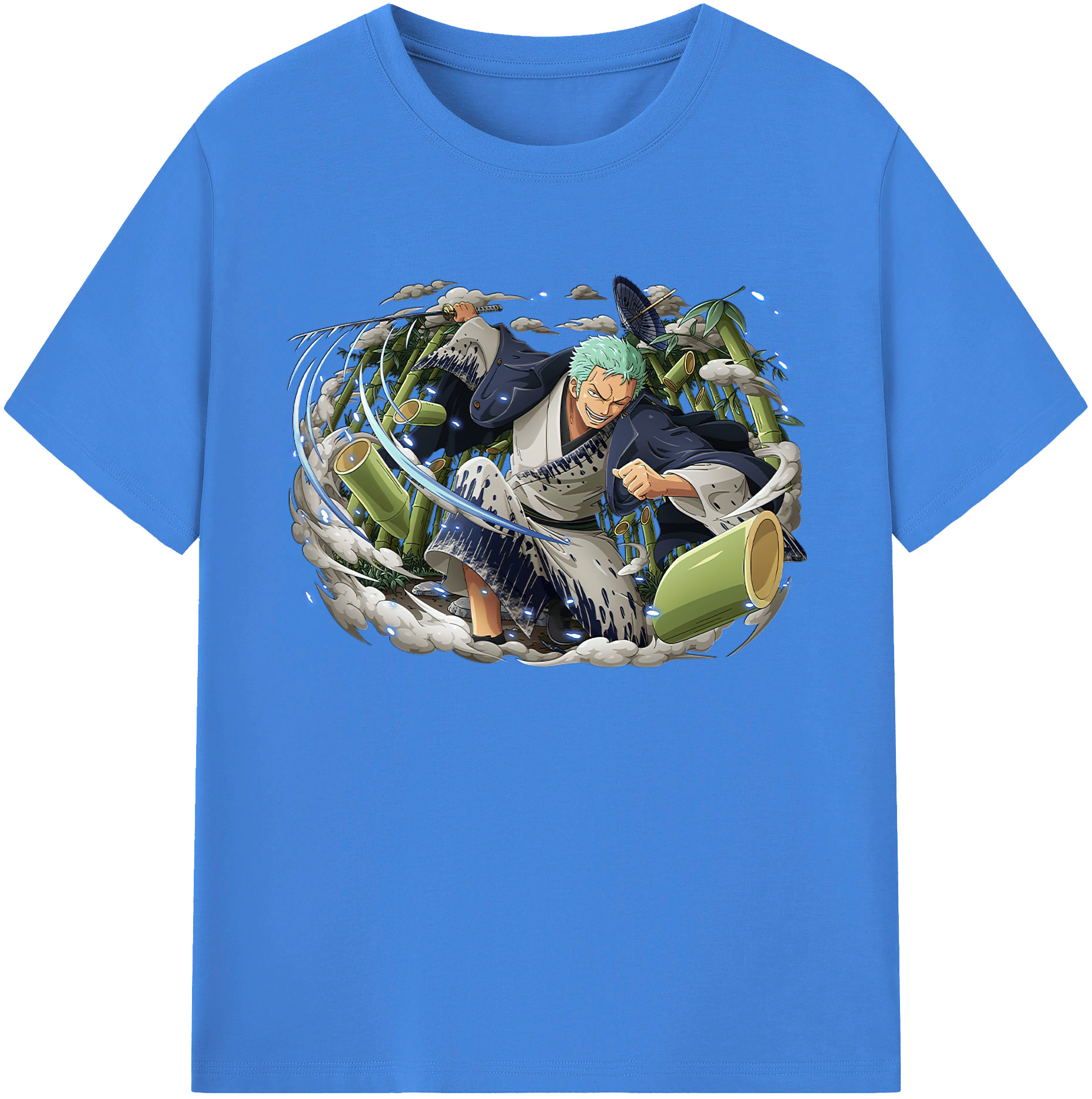 ワンピース ロロノア・ゾロ ONE PIECE Roronoa Zoro 綿100％ メンズ半袖Tシャツ｜肌触りやわらか＆通気性