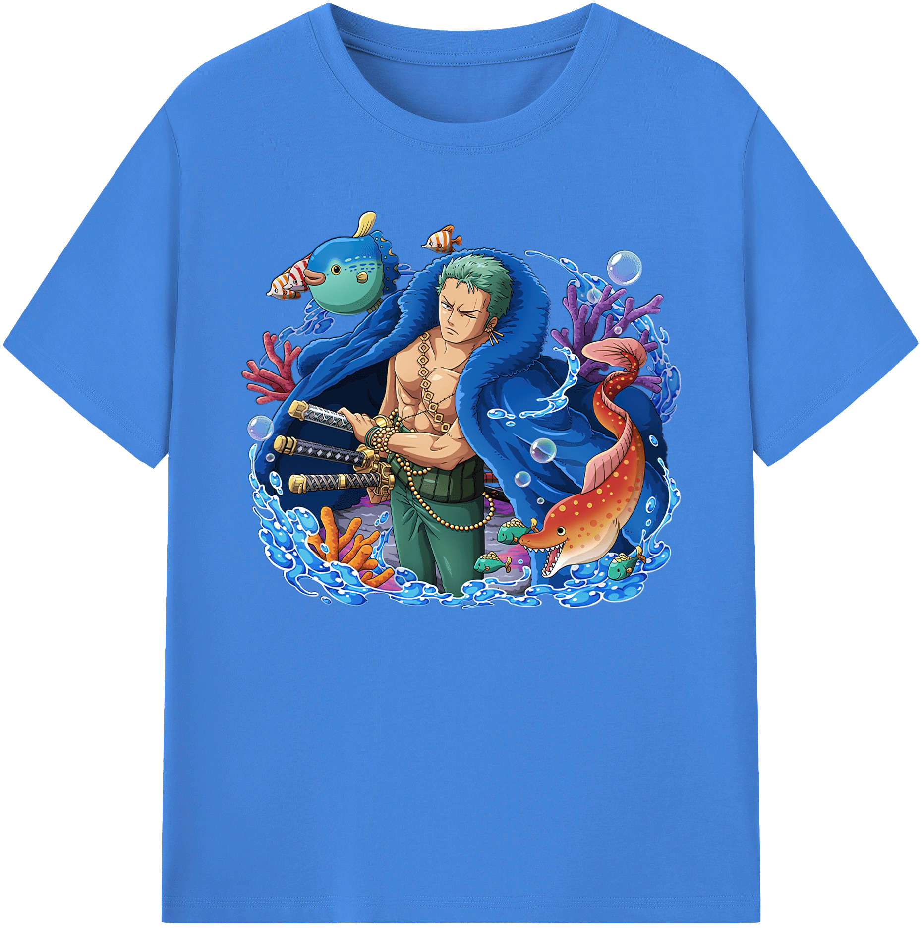 ワンピース ロロノア・ゾロ ONE PIECE Roronoa Zoro 綿100％ メンズ半袖Tシャツ｜肌触りやわらか＆通気性