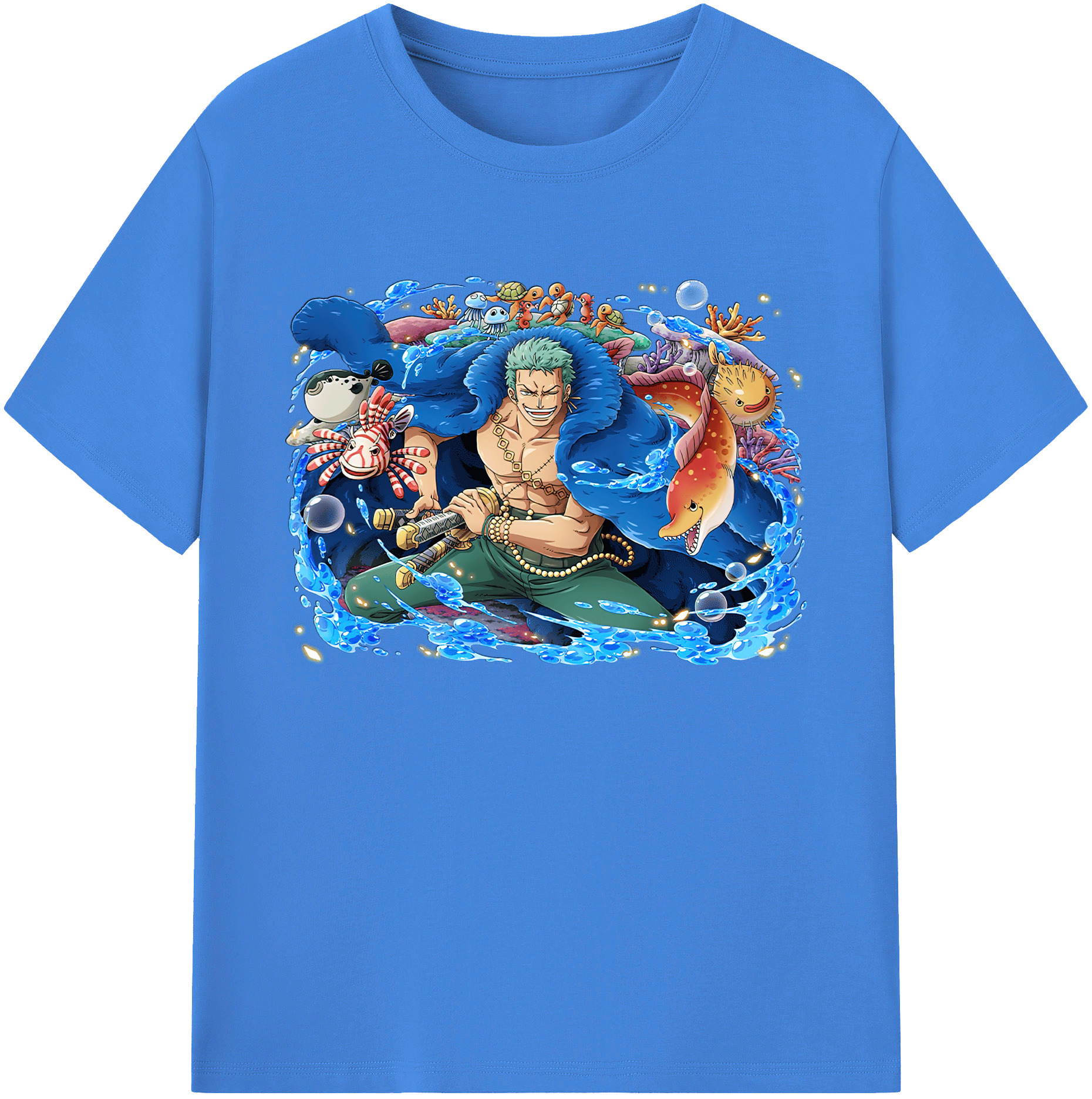ワンピース ロロノア・ゾロ ONE PIECE Roronoa Zoro 綿100％ メンズ半袖Tシャツ｜肌触りやわらか＆通気性
