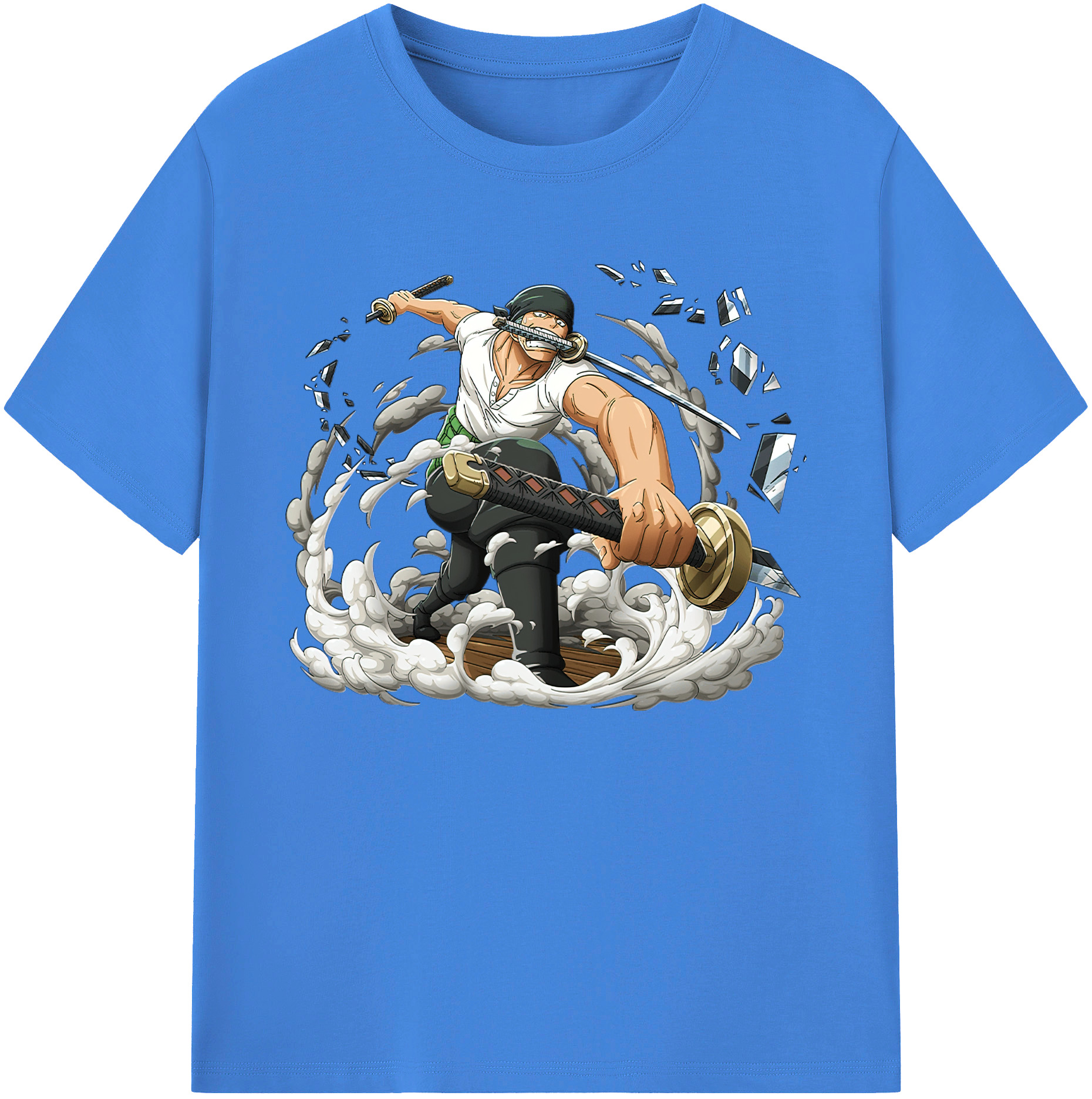 ワンピース ロロノア・ゾロ ONE PIECE Roronoa Zoro 綿100％ メンズ半袖Tシャツ｜肌触りやわらか＆通気性