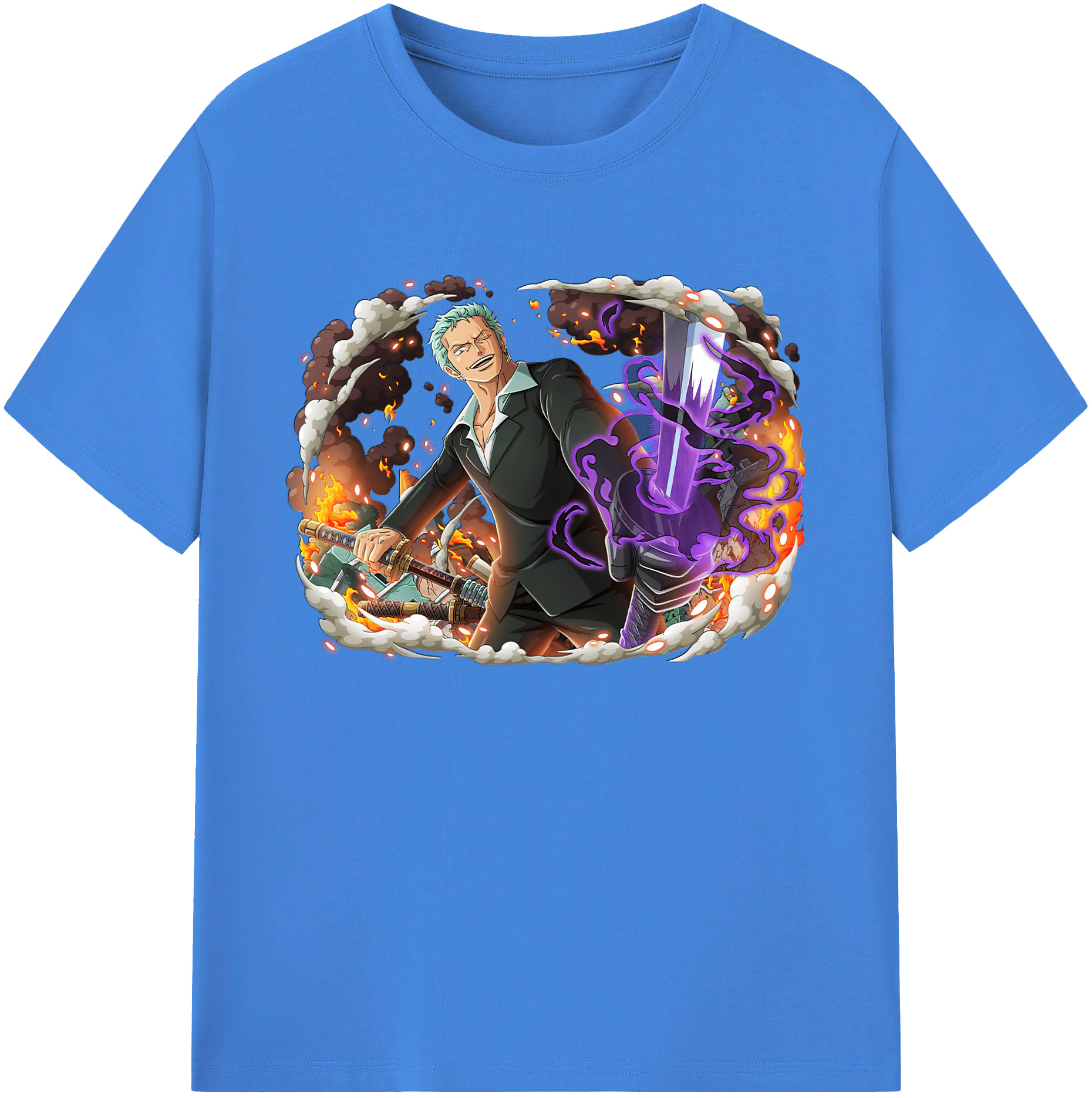 ワンピース ロロノア・ゾロ ONE PIECE Roronoa Zoro 綿100％ メンズ半袖Tシャツ｜肌触りやわらか＆通気性
