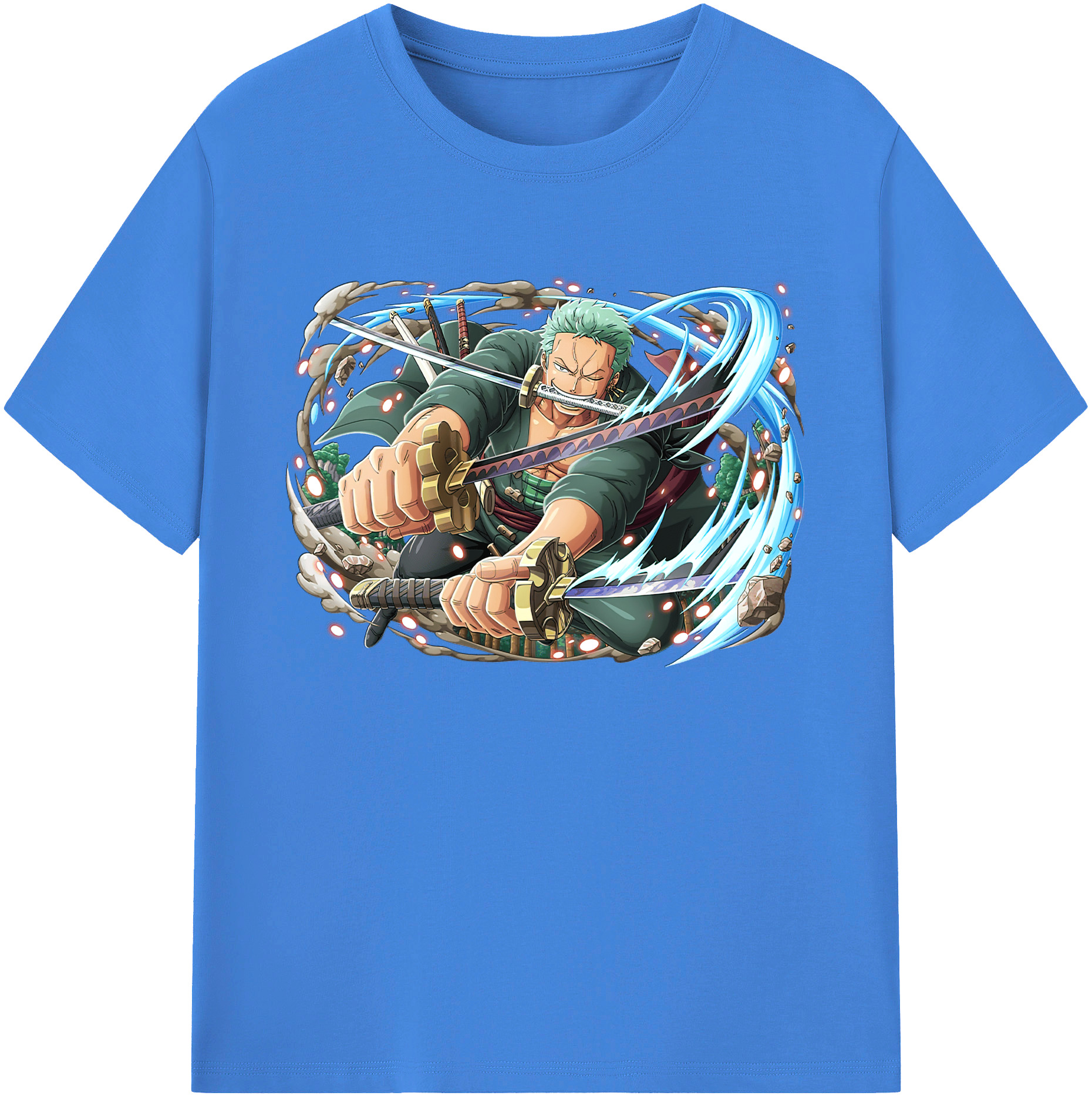 ワンピース ロロノア・ゾロ ONE PIECE Roronoa Zoro 綿100％ メンズ半袖Tシャツ｜肌触りやわらか＆通気性