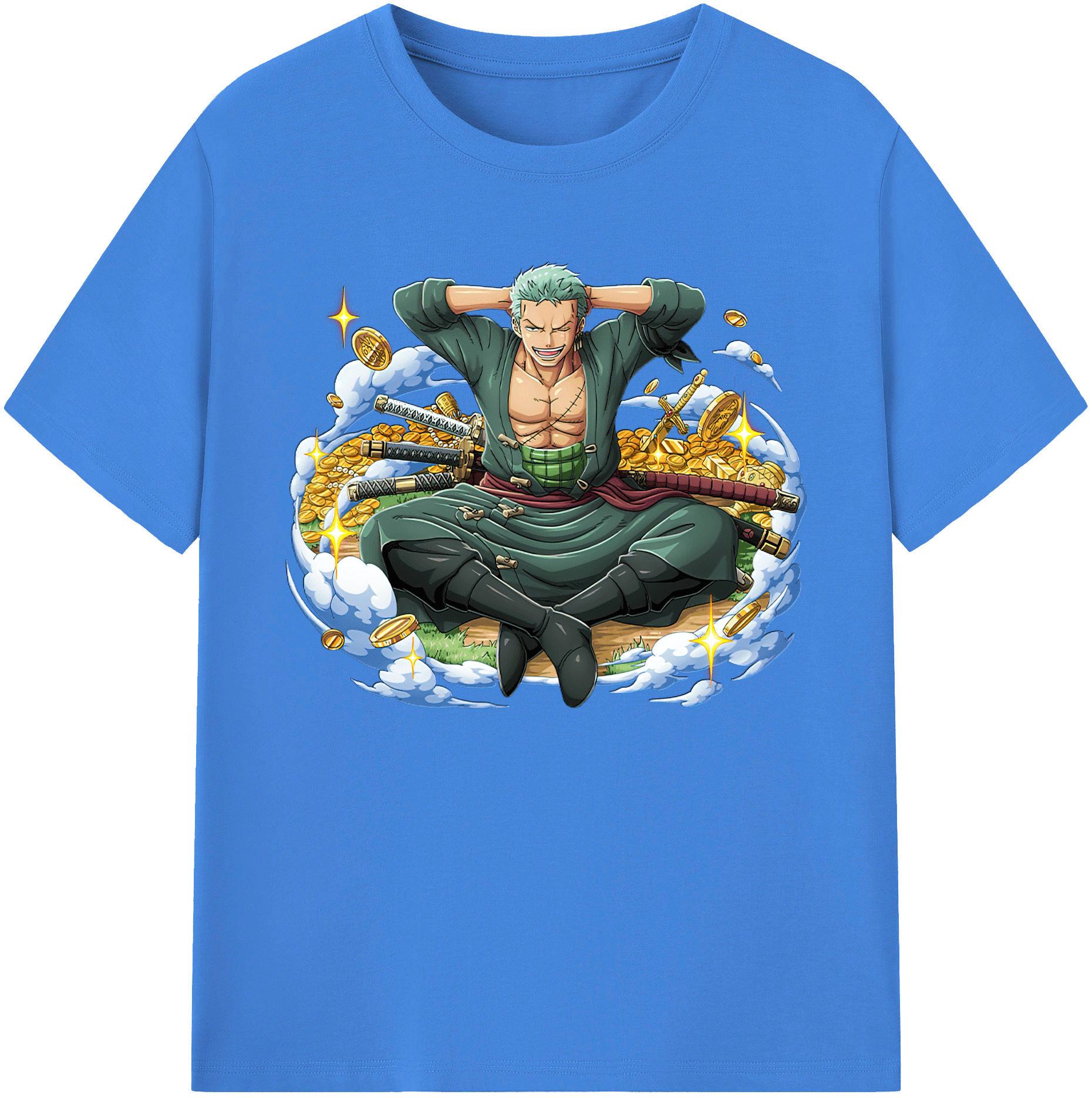 ワンピース ロロノア・ゾロ ONE PIECE Roronoa Zoro 綿100％ メンズ半袖Tシャツ｜肌触りやわらか＆通気性