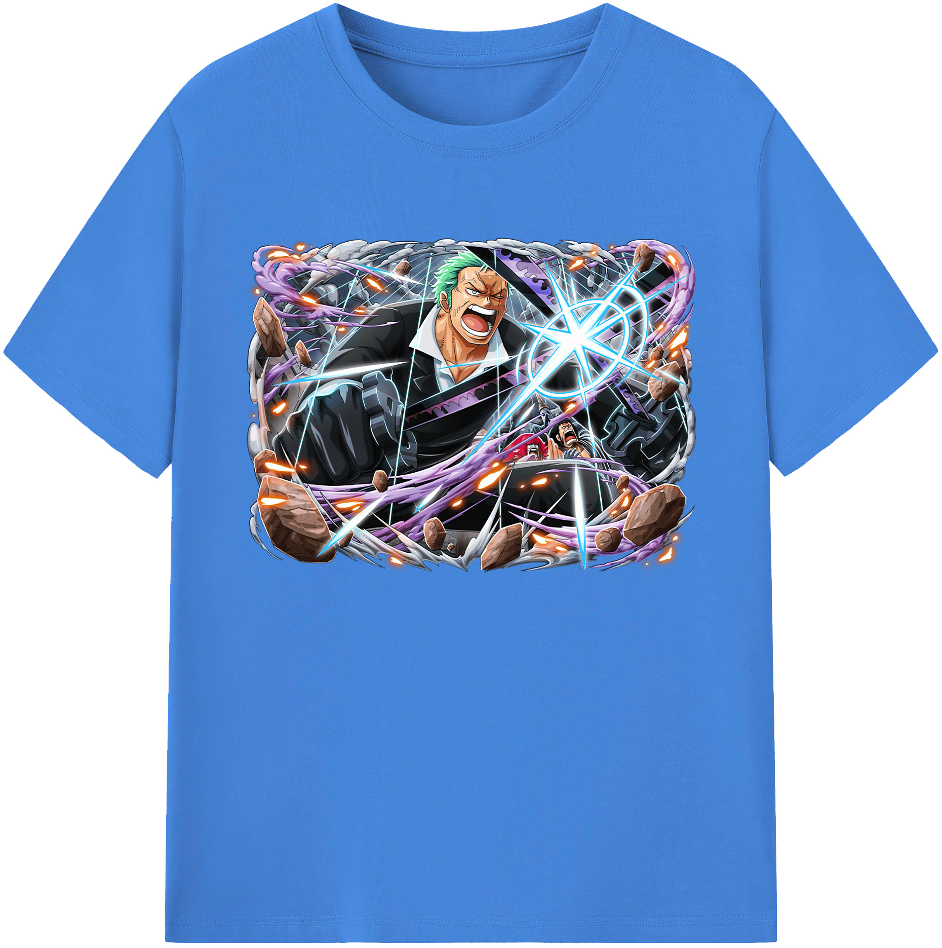 ワンピース ロロノア・ゾロ ONE PIECE Roronoa Zoro 綿100％ メンズ半袖Tシャツ｜肌触りやわらか＆通気性