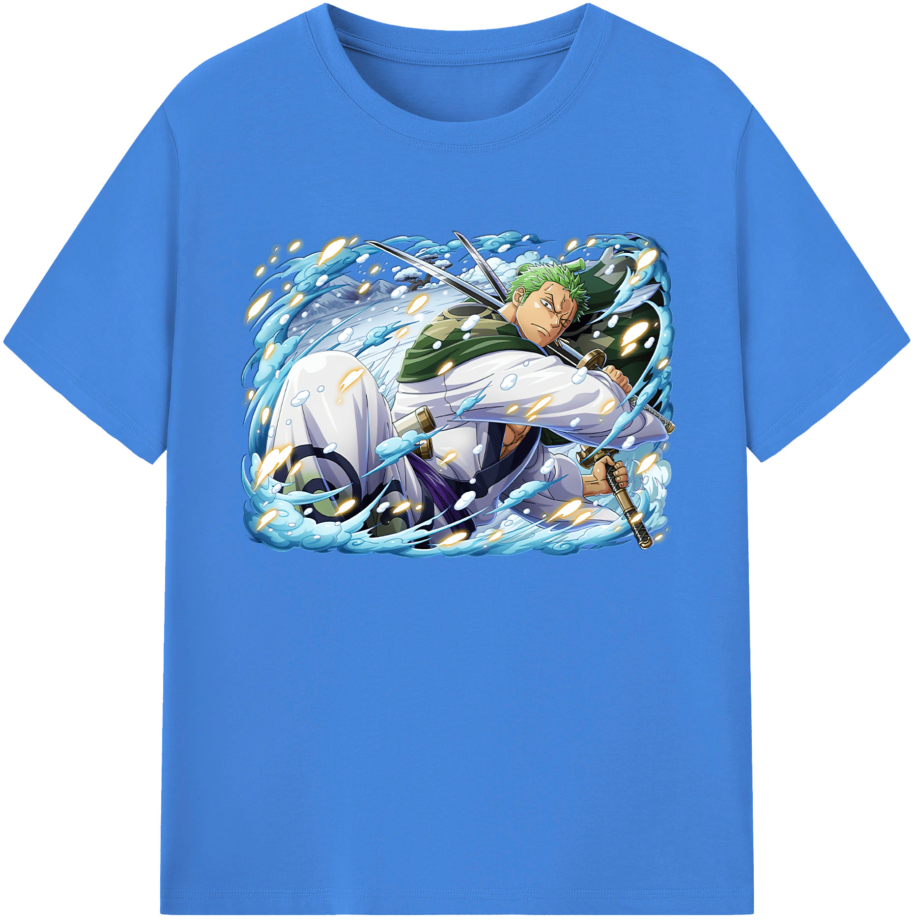 ワンピース ロロノア・ゾロ ONE PIECE Roronoa Zoro 綿100％ メンズ半袖Tシャツ｜肌触りやわらか＆通気性