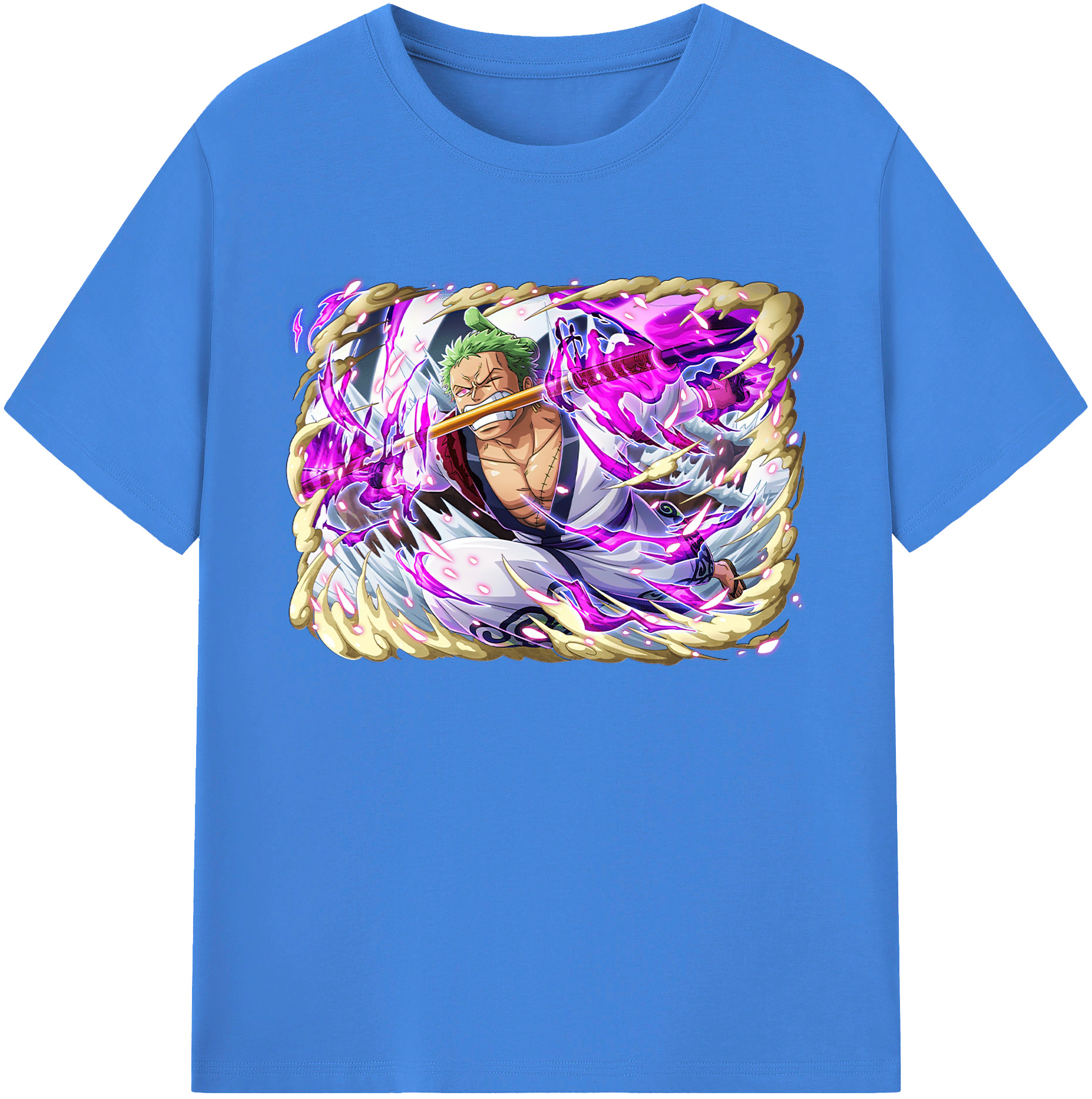 ワンピース ロロノア・ゾロ ONE PIECE Roronoa Zoro 綿100％ メンズ半袖Tシャツ｜肌触りやわらか＆通気性