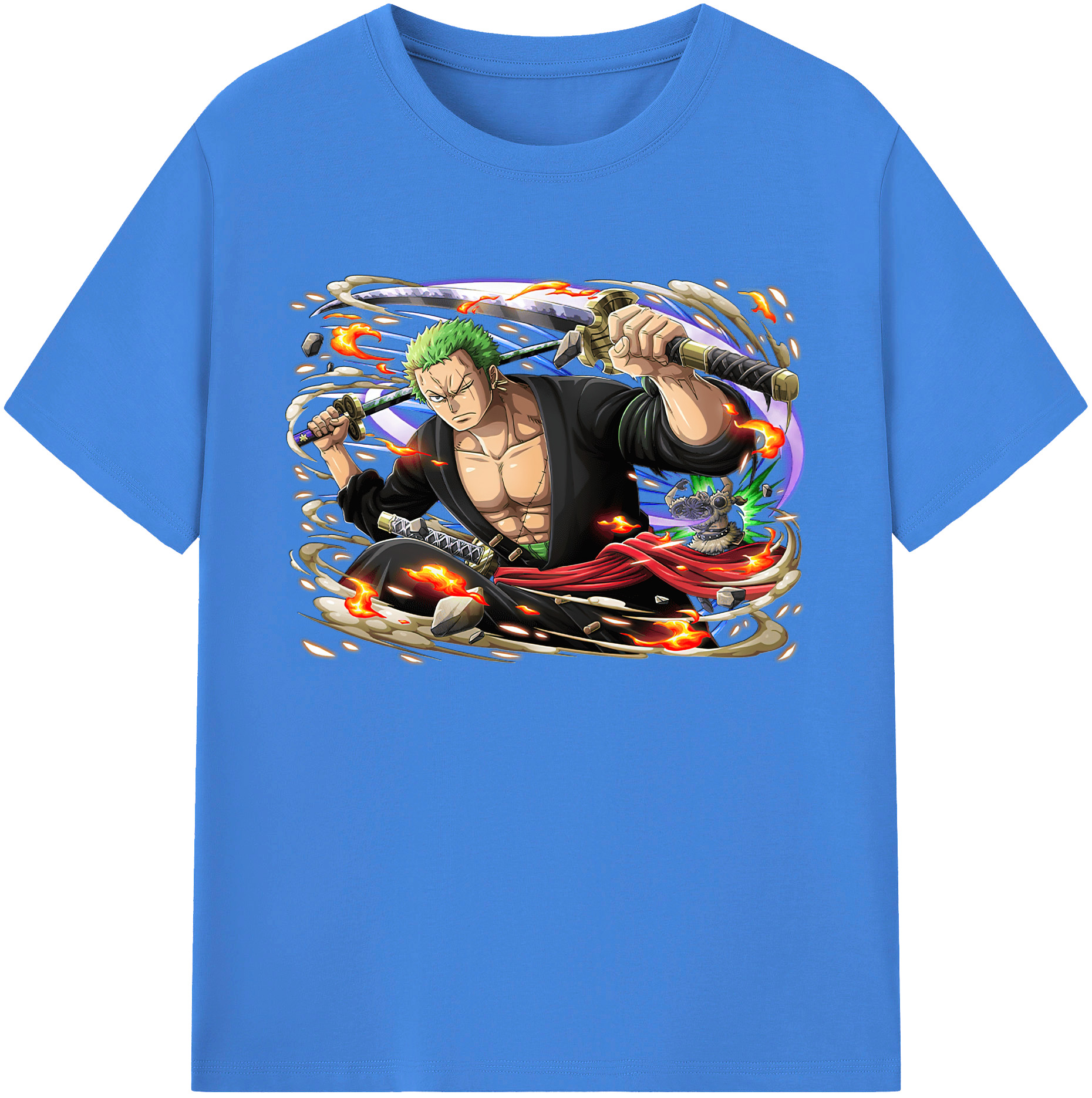 （画像用） ワンピース ロロノア・ゾロ ONE PIECE Roronoa Zoro 綿100％ メンズ半袖Tシャツ｜肌触りやわらか＆通気性