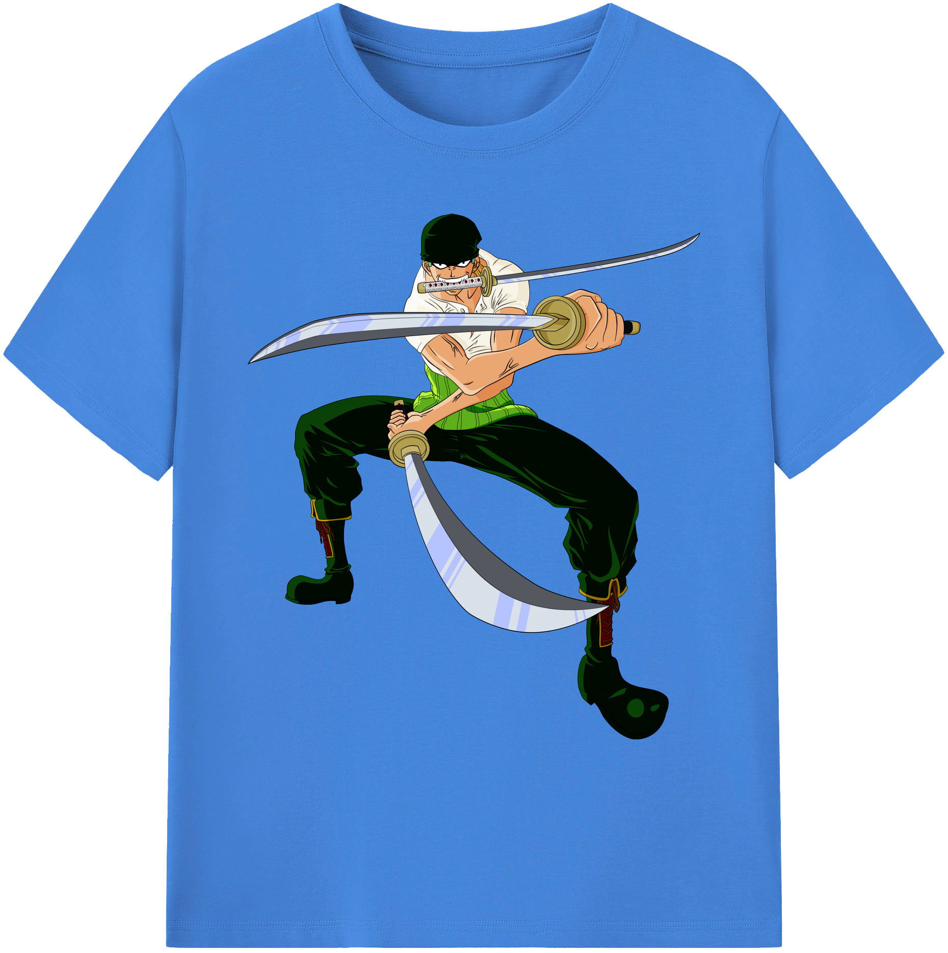 ワンピース ロロノア・ゾロ ONE PIECE Roronoa Zoro 綿100％ メンズ半袖Tシャツ｜肌触りやわらか＆通気性