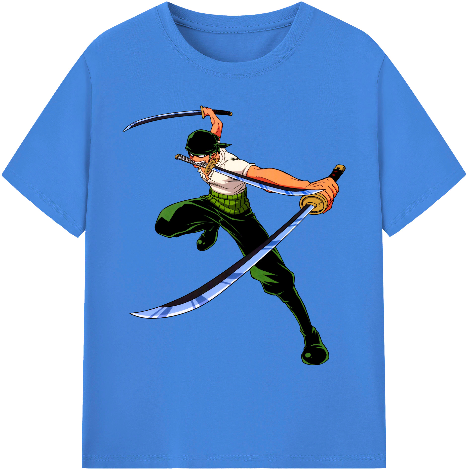ワンピース ロロノア・ゾロ ONE PIECE Roronoa Zoro 綿100％ メンズ半袖Tシャツ｜肌触りやわらか＆通気性