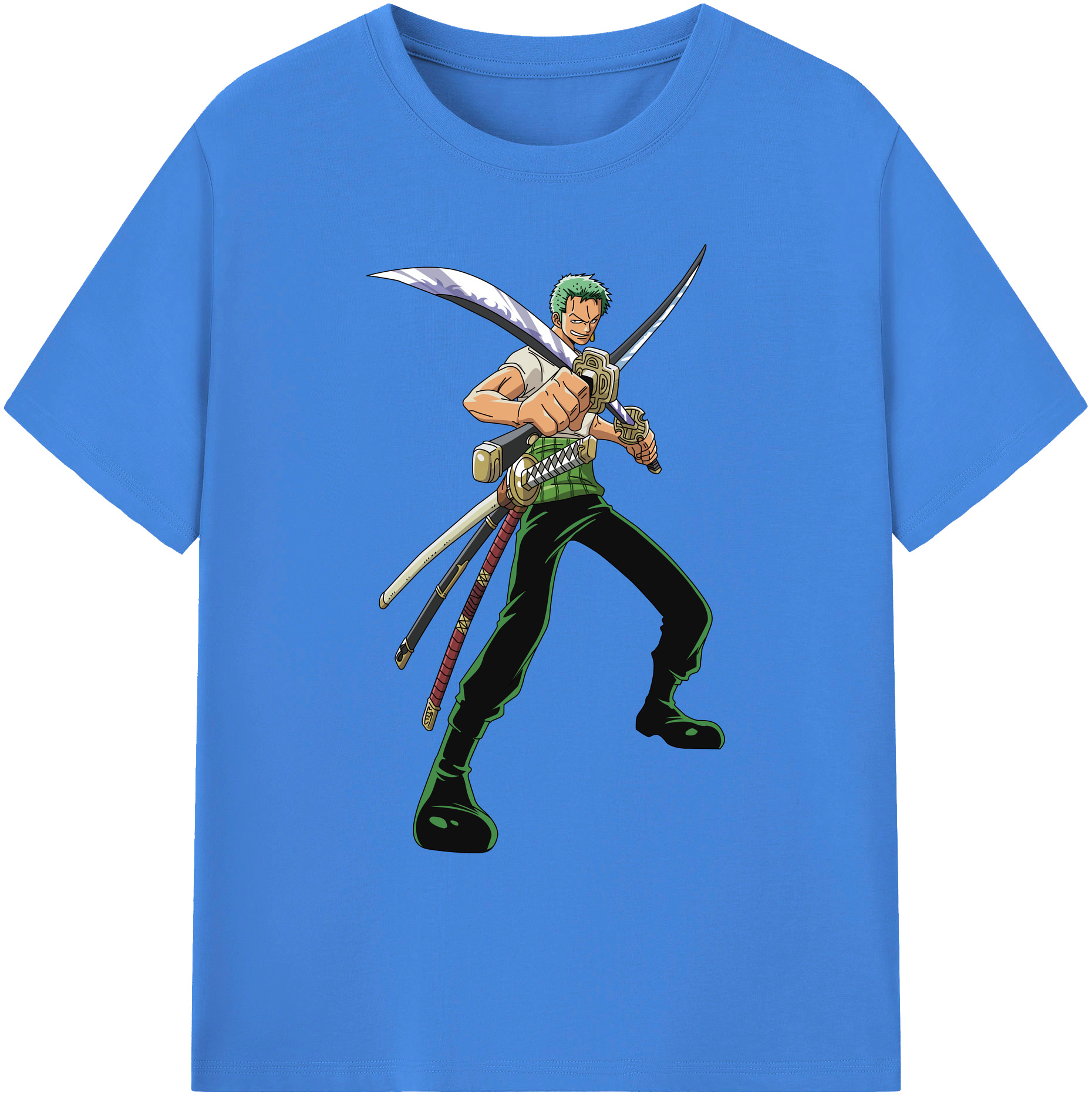 ワンピース ロロノア・ゾロ ONE PIECE Roronoa Zoro 綿100％ メンズ半袖Tシャツ｜肌触りやわらか＆通気性