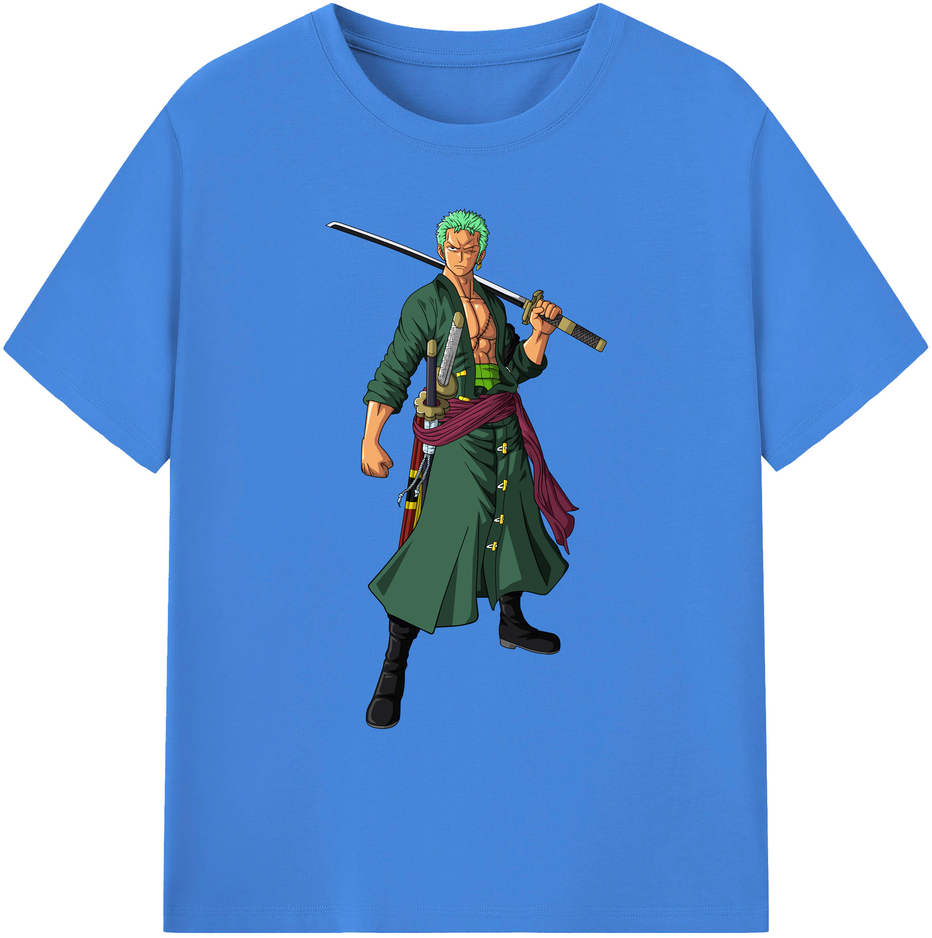 ワンピース ロロノア・ゾロ ONE PIECE Roronoa Zoro 綿100％ メンズ半袖Tシャツ｜肌触りやわらか＆通気性