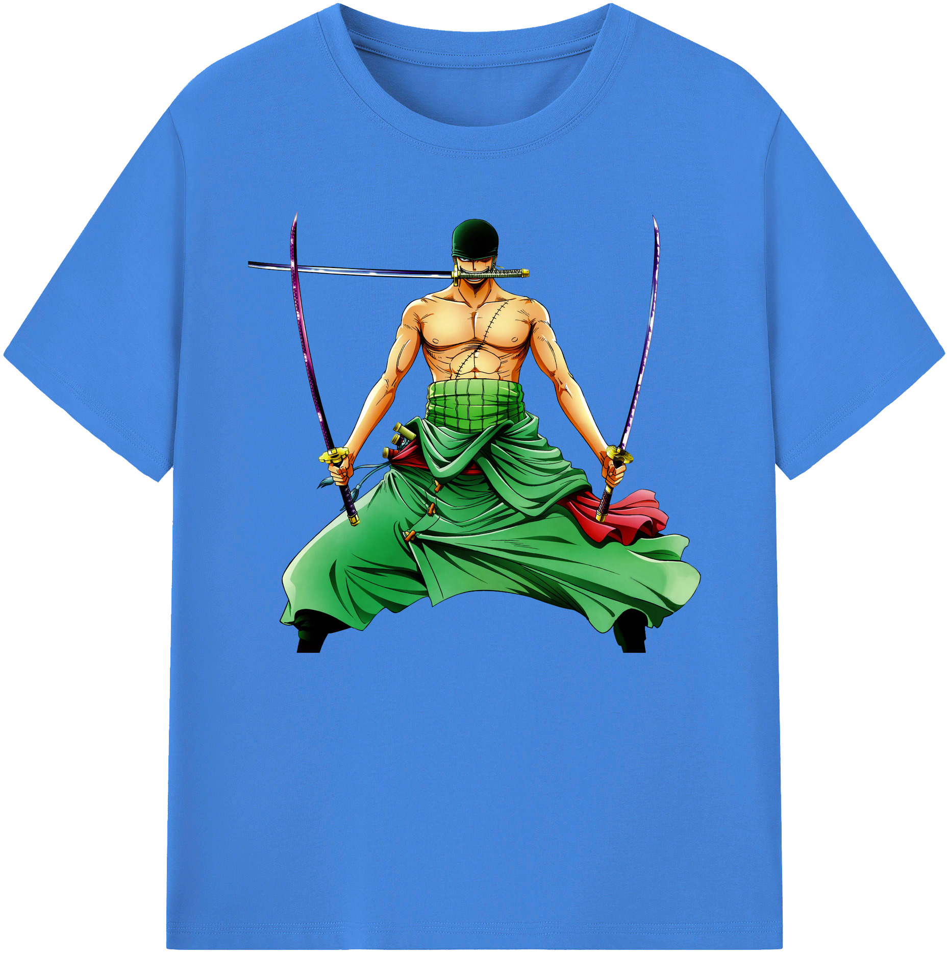 ワンピース ロロノア・ゾロ ONE PIECE Roronoa Zoro 綿100％ メンズ半袖Tシャツ｜肌触りやわらか＆通気性