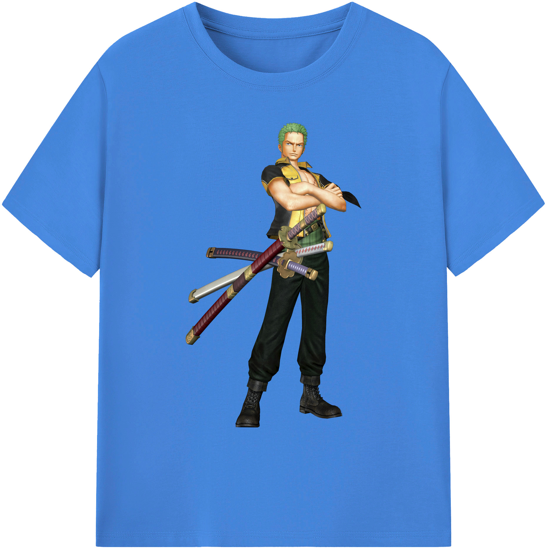 ワンピース ロロノア・ゾロ ONE PIECE Roronoa Zoro 綿100％ メンズ半袖Tシャツ｜肌触りやわらか＆通気性