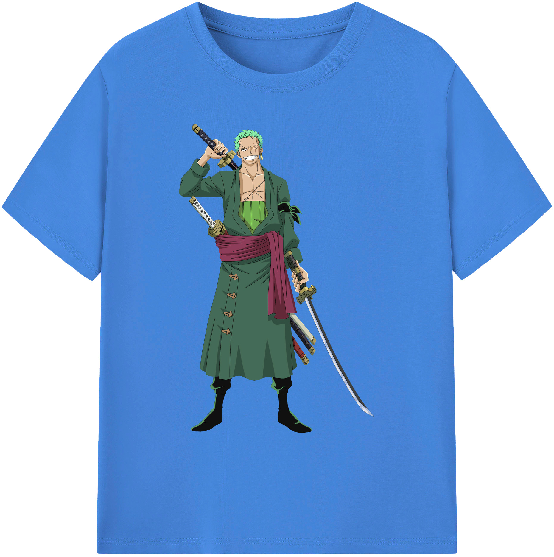 ワンピース ロロノア・ゾロ ONE PIECE Roronoa Zoro 綿100％ メンズ半袖Tシャツ｜肌触りやわらか＆通気性