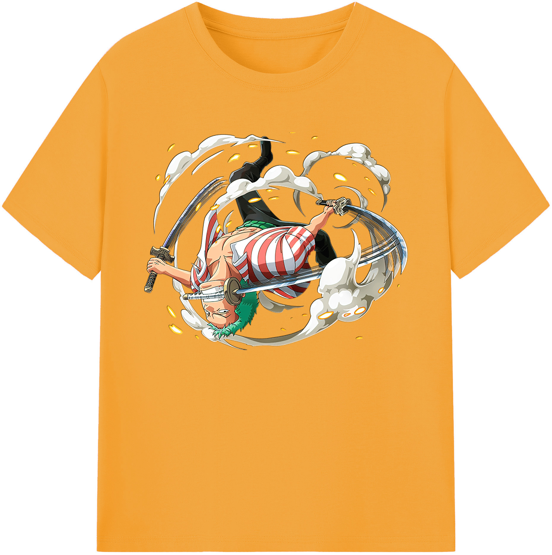 ワンピース ロロノア・ゾロ ONE PIECE Roronoa Zoro 綿100％ メンズ半袖Tシャツ｜肌触りやわらか＆通気性