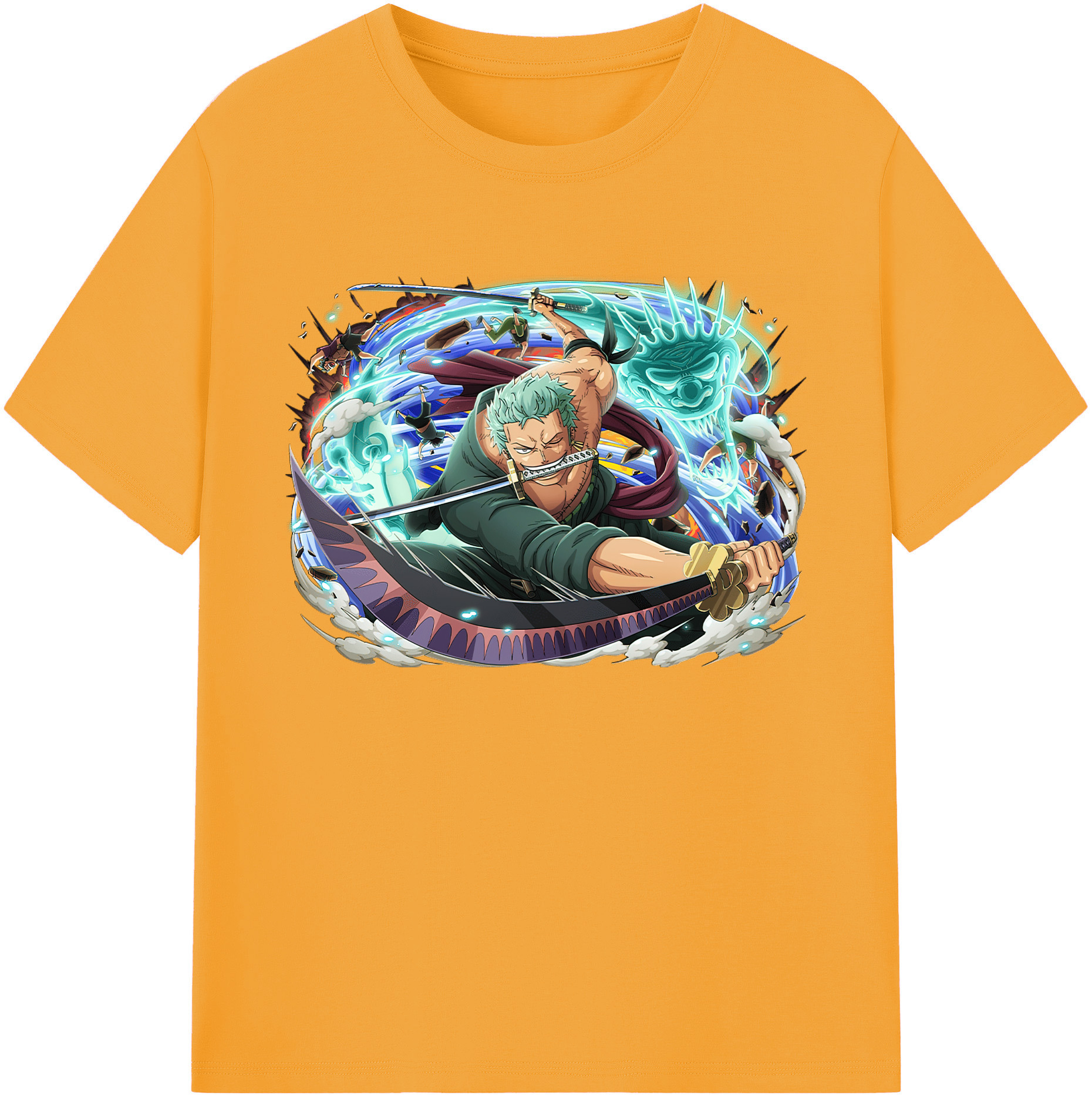 ワンピース ロロノア・ゾロ ONE PIECE Roronoa Zoro 綿100％ メンズ半袖Tシャツ｜肌触りやわらか＆通気性