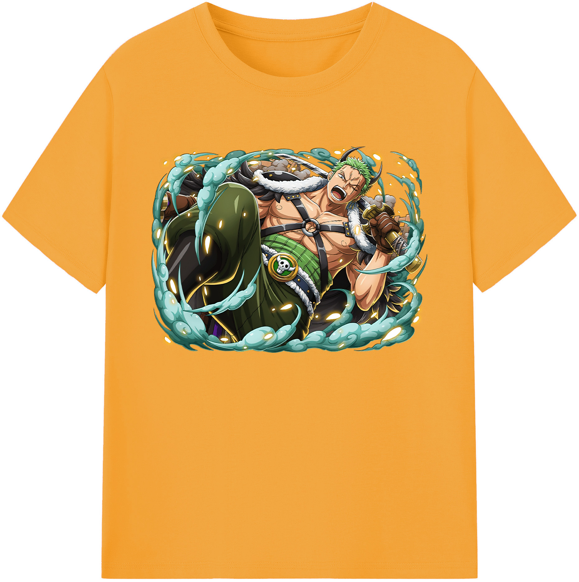 ワンピース ロロノア・ゾロ ONE PIECE Roronoa Zoro 綿100％ メンズ半袖Tシャツ｜肌触りやわらか＆通気性