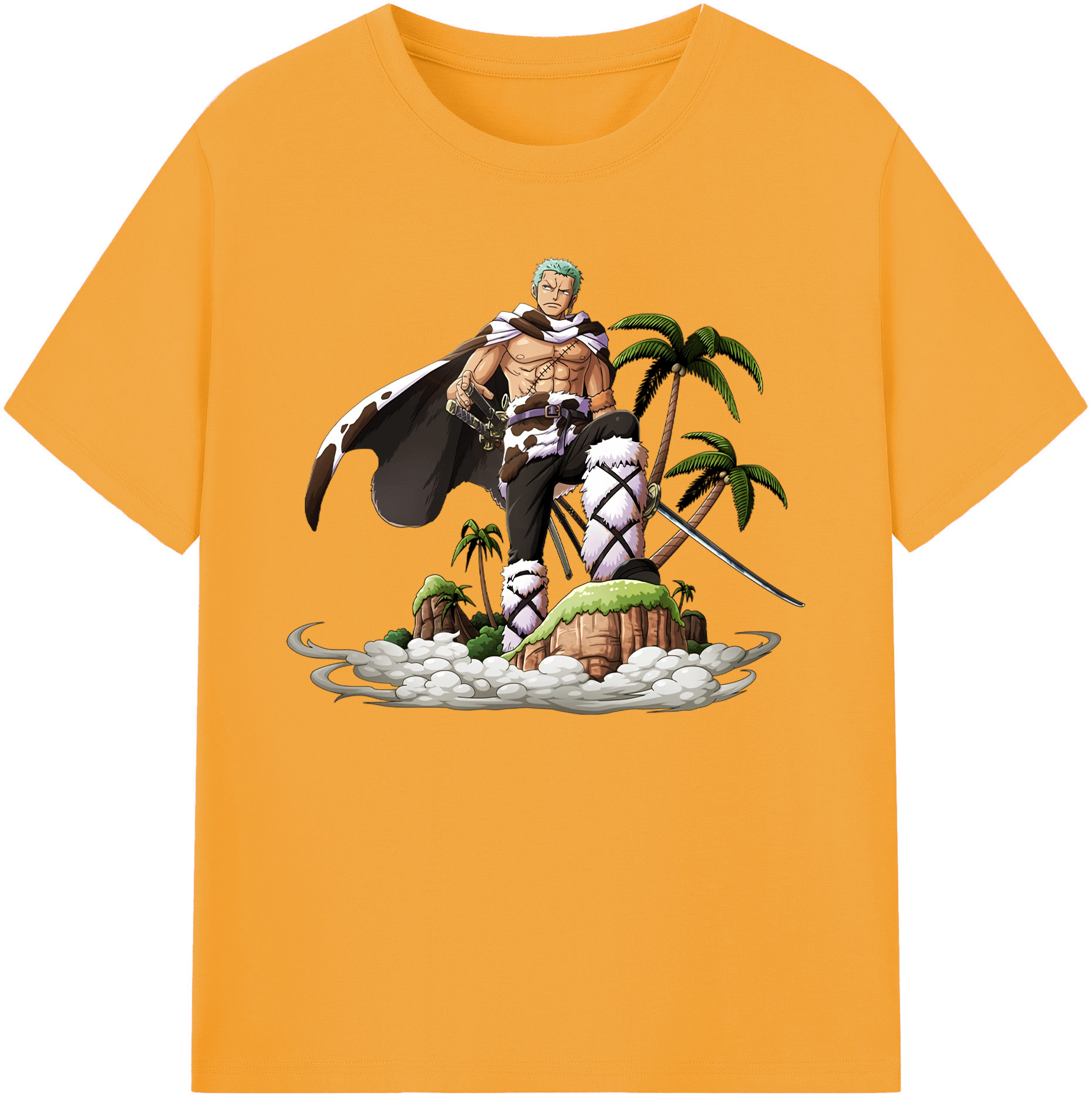 ワンピース ロロノア・ゾロ ONE PIECE Roronoa Zoro 綿100％ メンズ半袖Tシャツ｜肌触りやわらか＆通気性