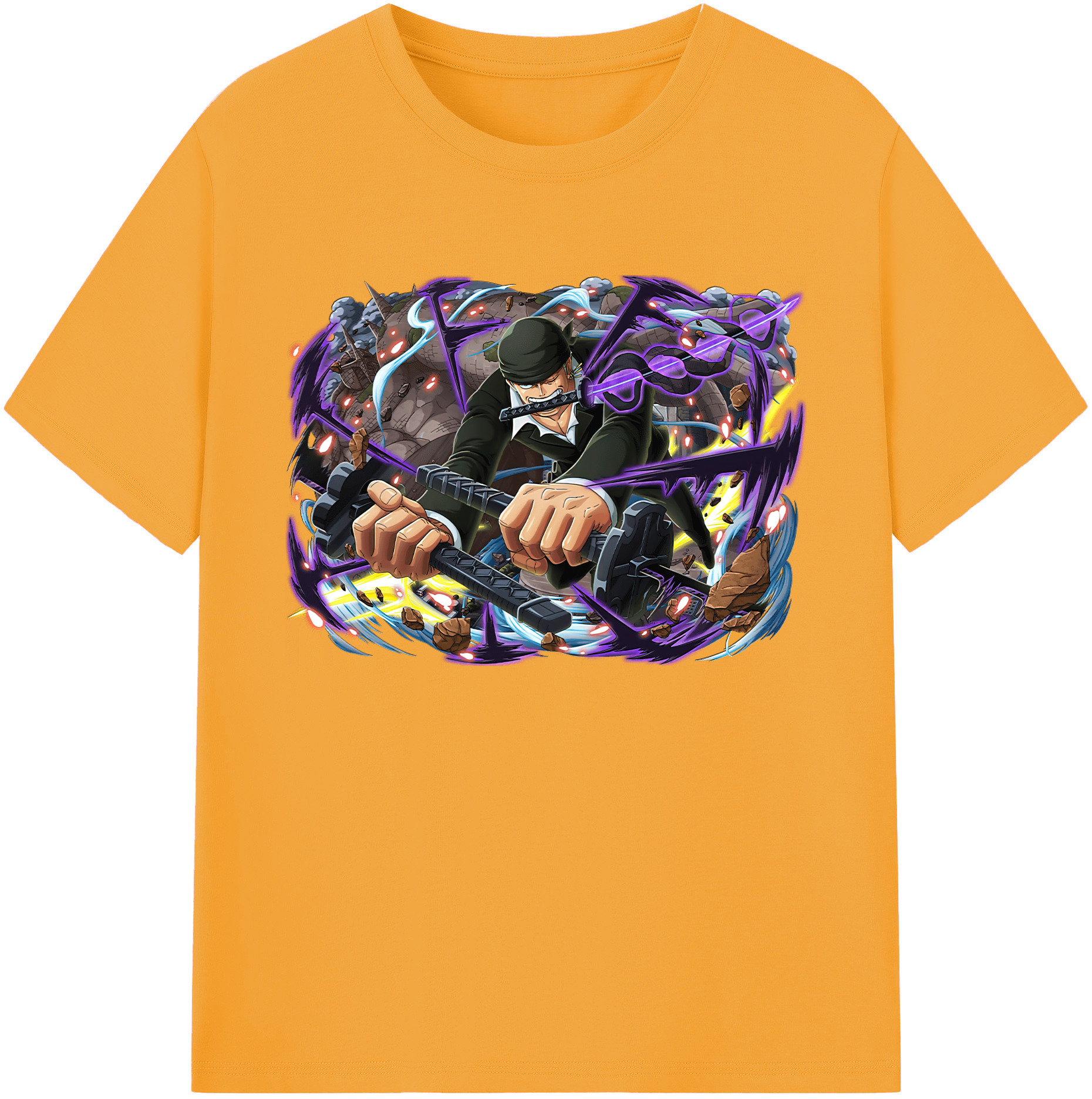 ワンピース ロロノア・ゾロ ONE PIECE Roronoa Zoro 綿100％ メンズ半袖Tシャツ｜肌触りやわらか＆通気性