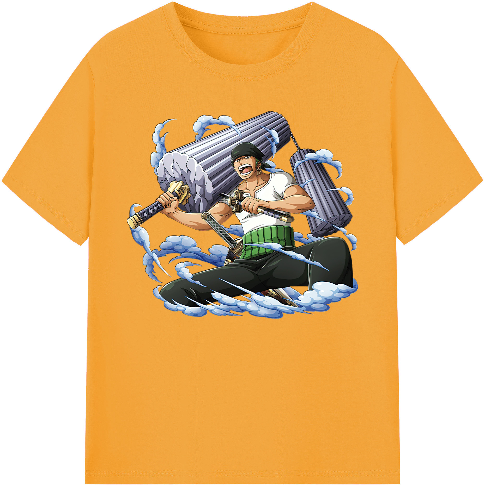 ワンピース ロロノア・ゾロ ONE PIECE Roronoa Zoro 綿100％ メンズ半袖Tシャツ｜肌触りやわらか＆通気性