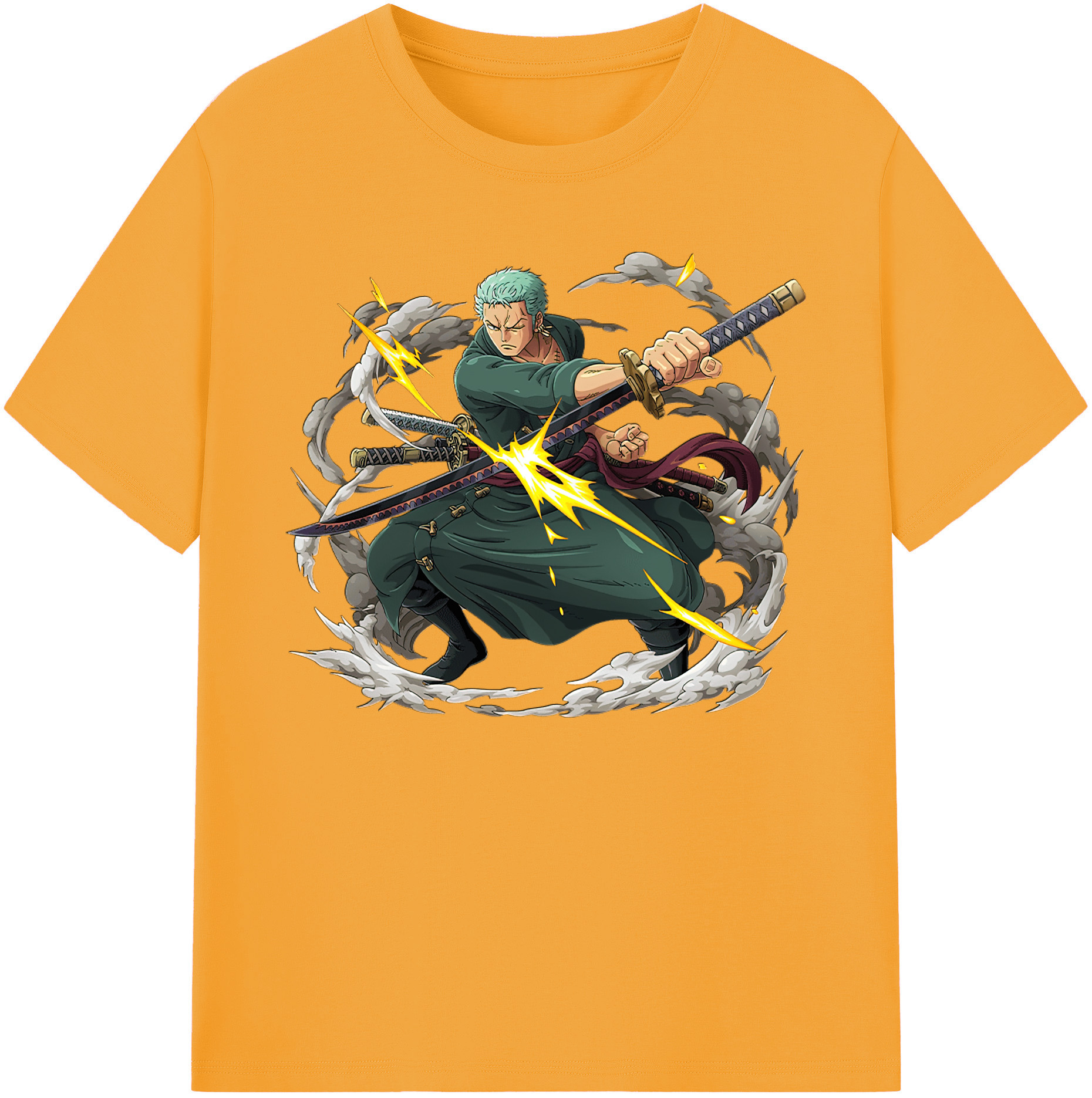 ワンピース ロロノア・ゾロ ONE PIECE Roronoa Zoro 綿100％ メンズ半袖Tシャツ｜肌触りやわらか＆通気性