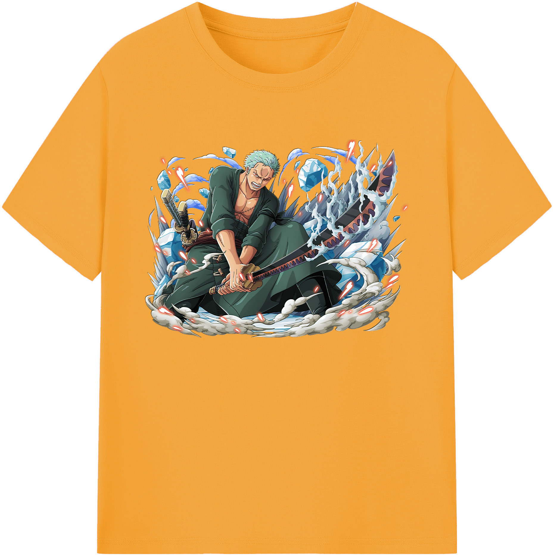 ワンピース ロロノア・ゾロ ONE PIECE Roronoa Zoro 綿100％ メンズ半袖Tシャツ｜肌触りやわらか＆通気性
