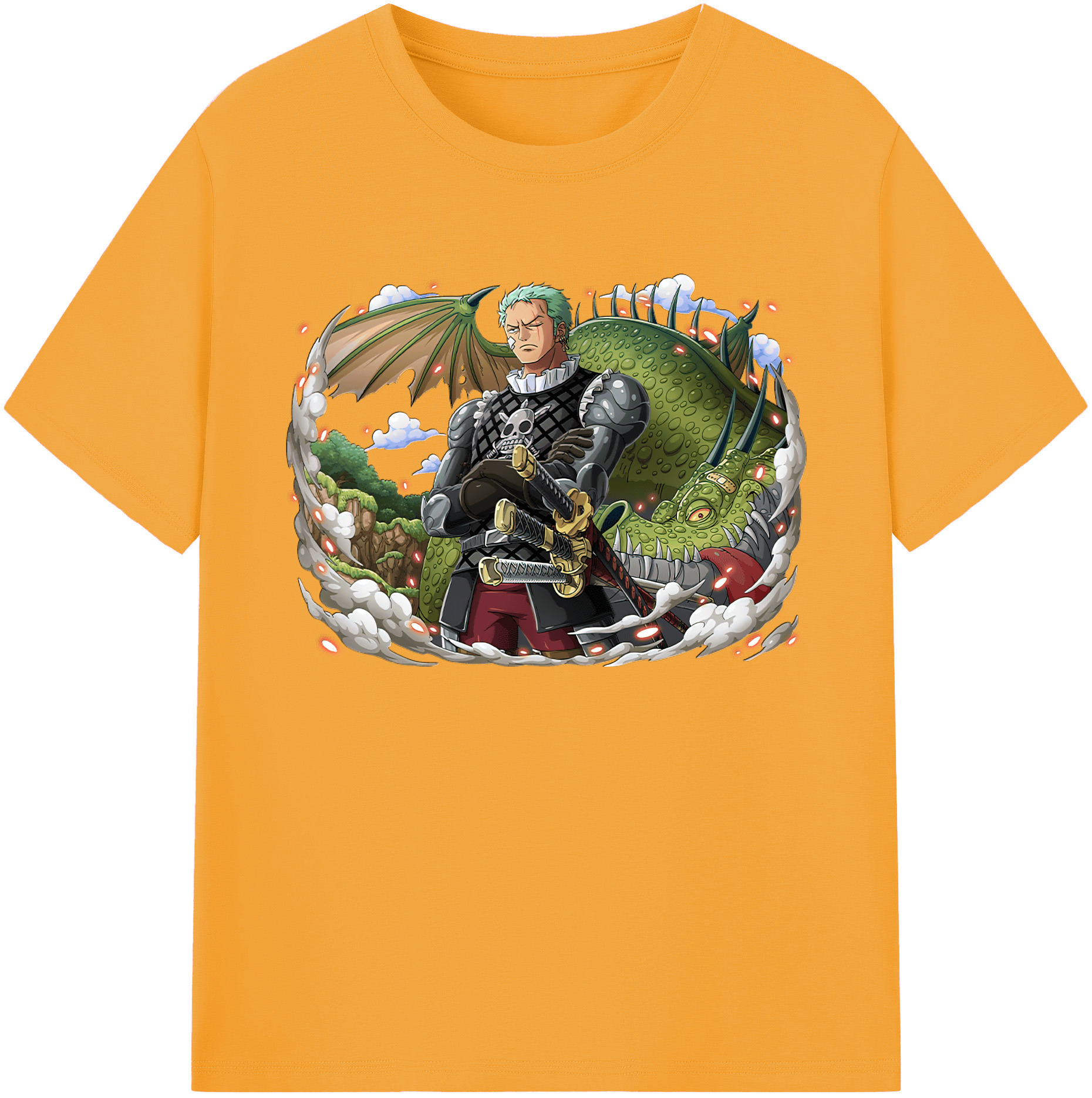 ワンピース ロロノア・ゾロ ONE PIECE Roronoa Zoro 綿100％ メンズ半袖Tシャツ｜肌触りやわらか＆通気性