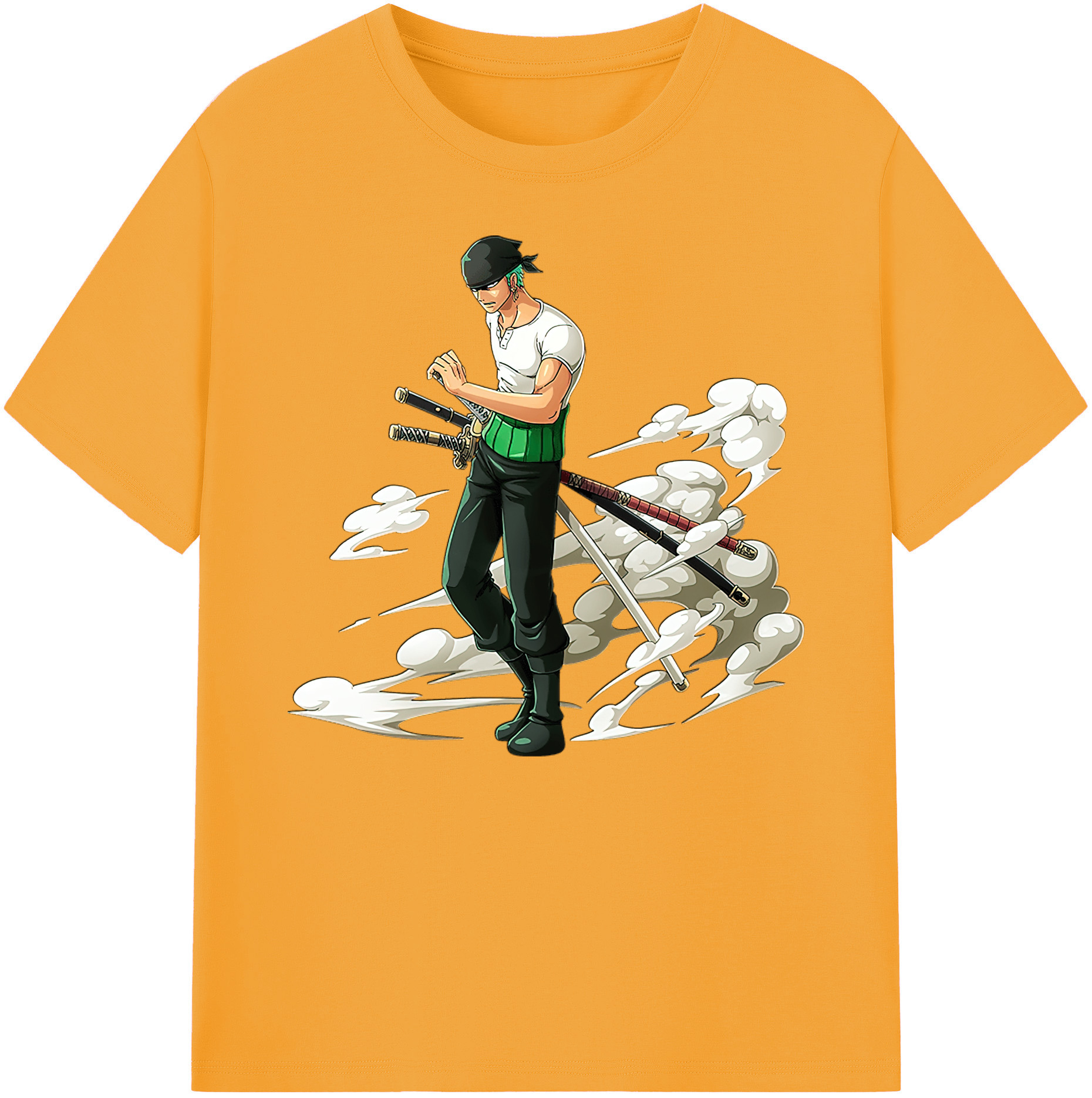 ワンピース ロロノア・ゾロ ONE PIECE Roronoa Zoro 綿100％ メンズ半袖Tシャツ｜肌触りやわらか＆通気性