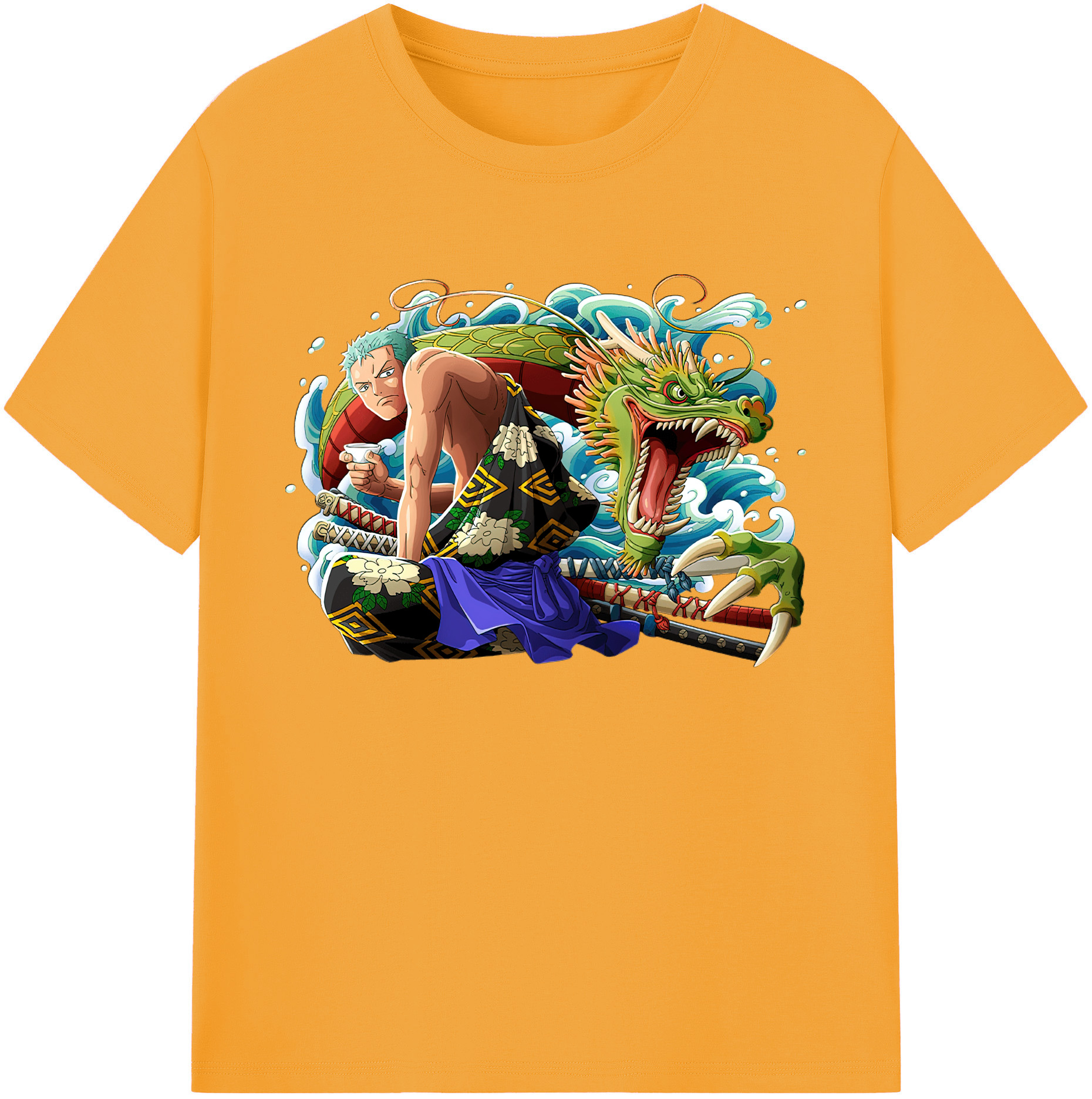 ワンピース ロロノア・ゾロ ONE PIECE Roronoa Zoro 綿100％ メンズ半袖Tシャツ｜肌触りやわらか＆通気性