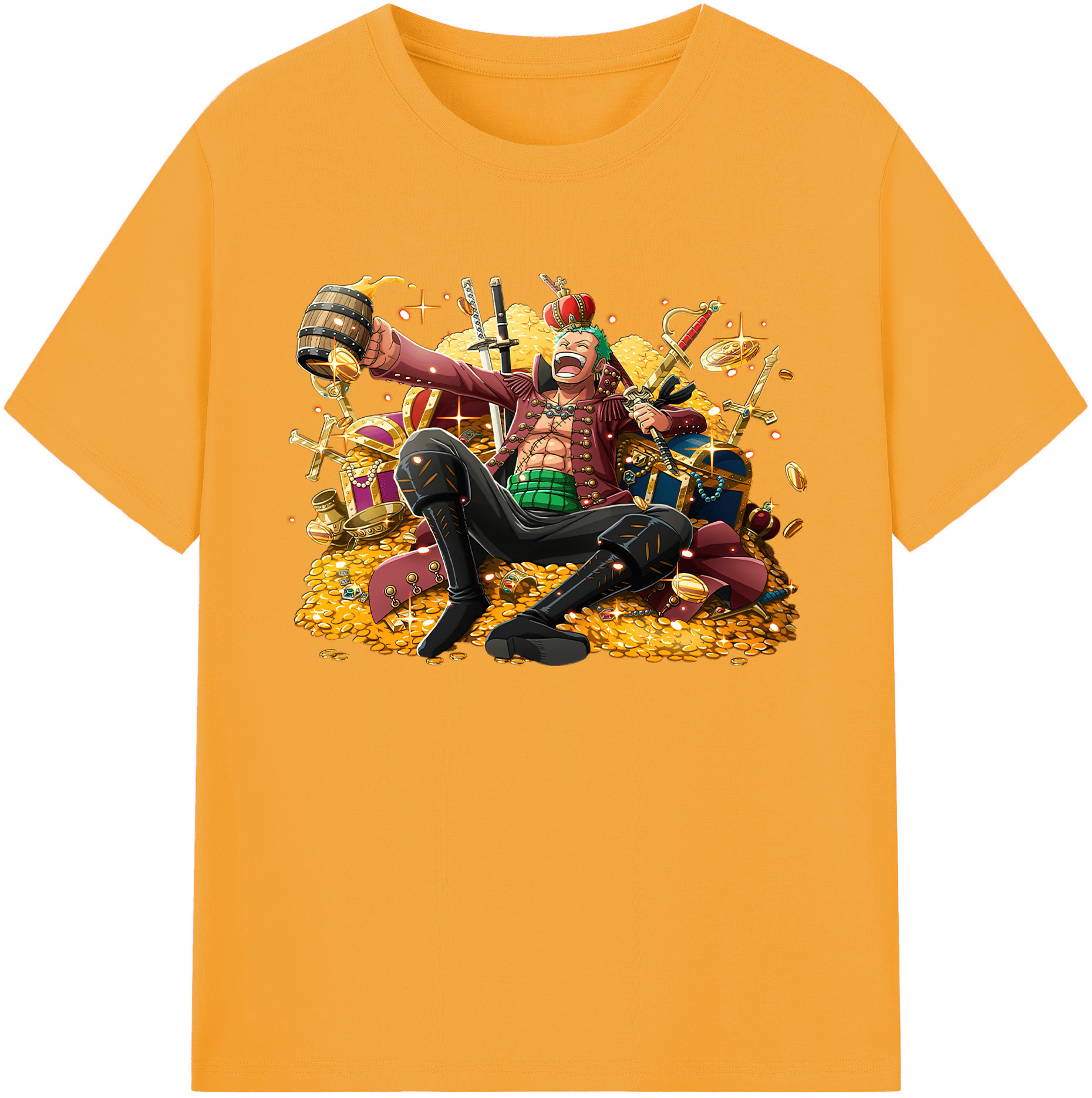 ワンピース ロロノア・ゾロ ONE PIECE Roronoa Zoro 綿100％ メンズ半袖Tシャツ｜肌触りやわらか＆通気性