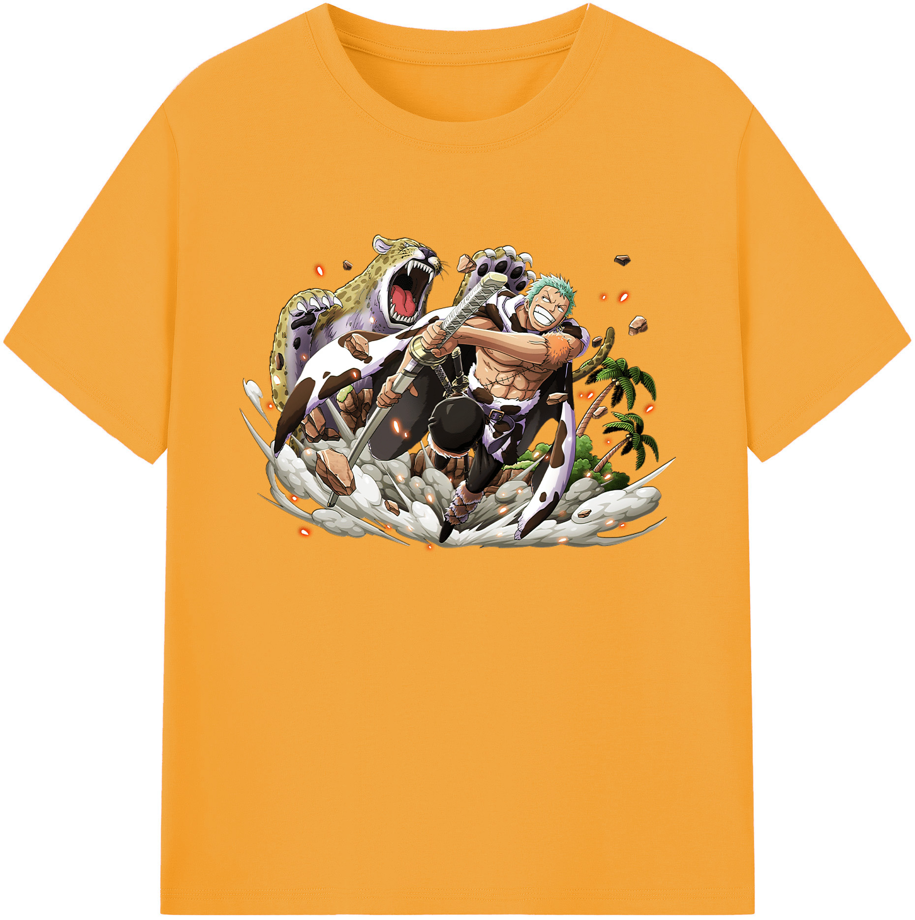 ワンピース ロロノア・ゾロ ONE PIECE Roronoa Zoro 綿100％ メンズ半袖Tシャツ｜肌触りやわらか＆通気性
