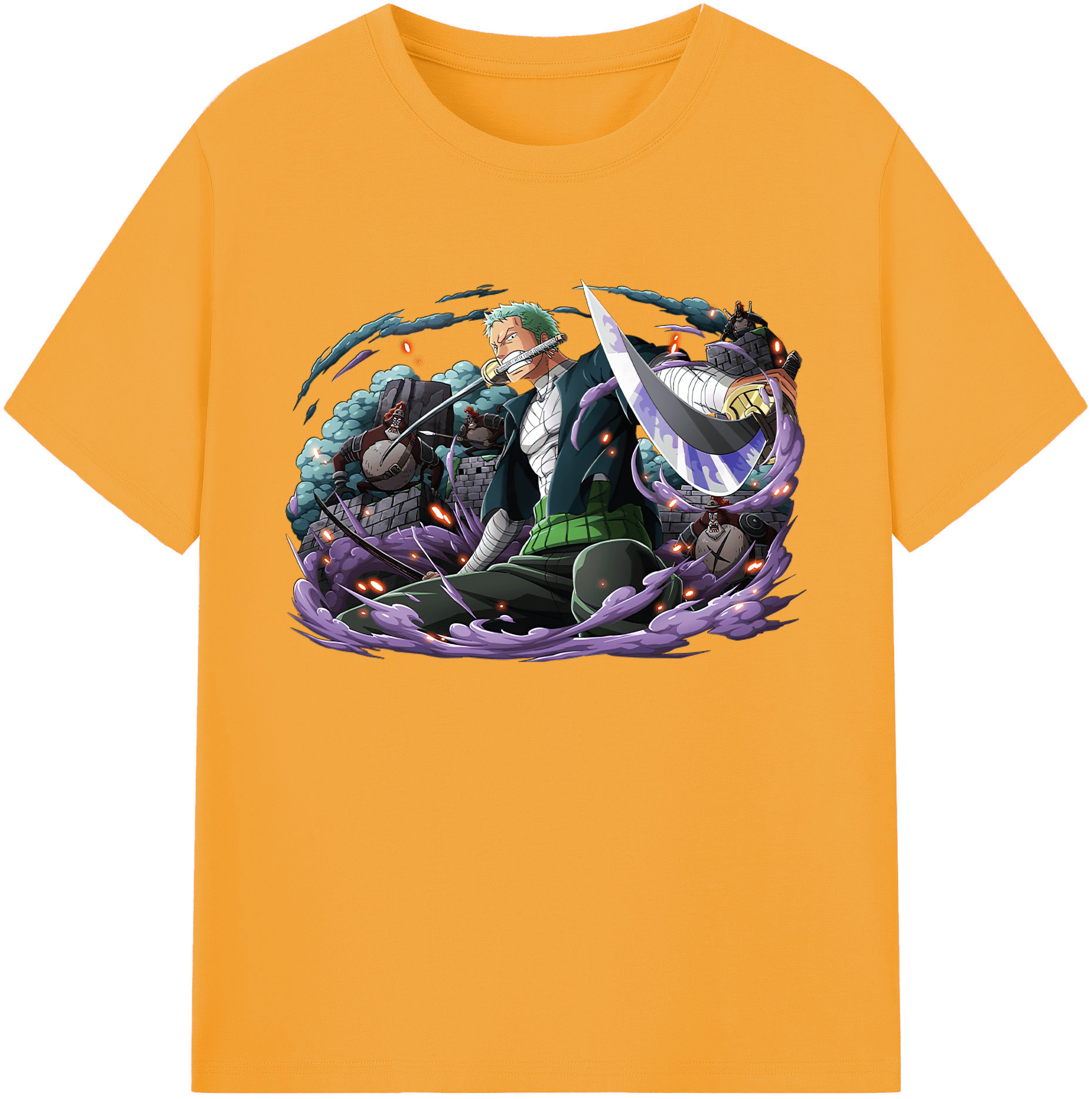 ワンピース ロロノア・ゾロ ONE PIECE Roronoa Zoro 綿100％ メンズ半袖Tシャツ｜肌触りやわらか＆通気性