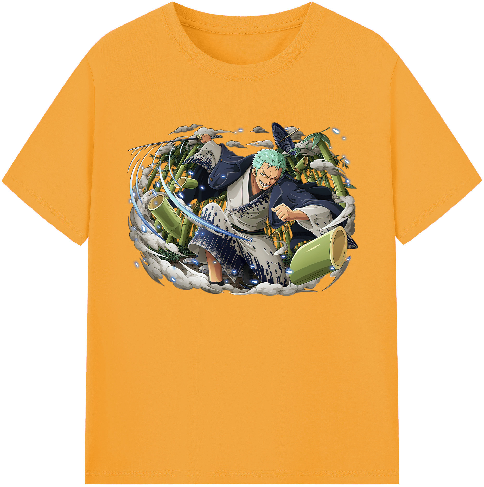 ワンピース ロロノア・ゾロ ONE PIECE Roronoa Zoro 綿100％ メンズ半袖Tシャツ｜肌触りやわらか＆通気性