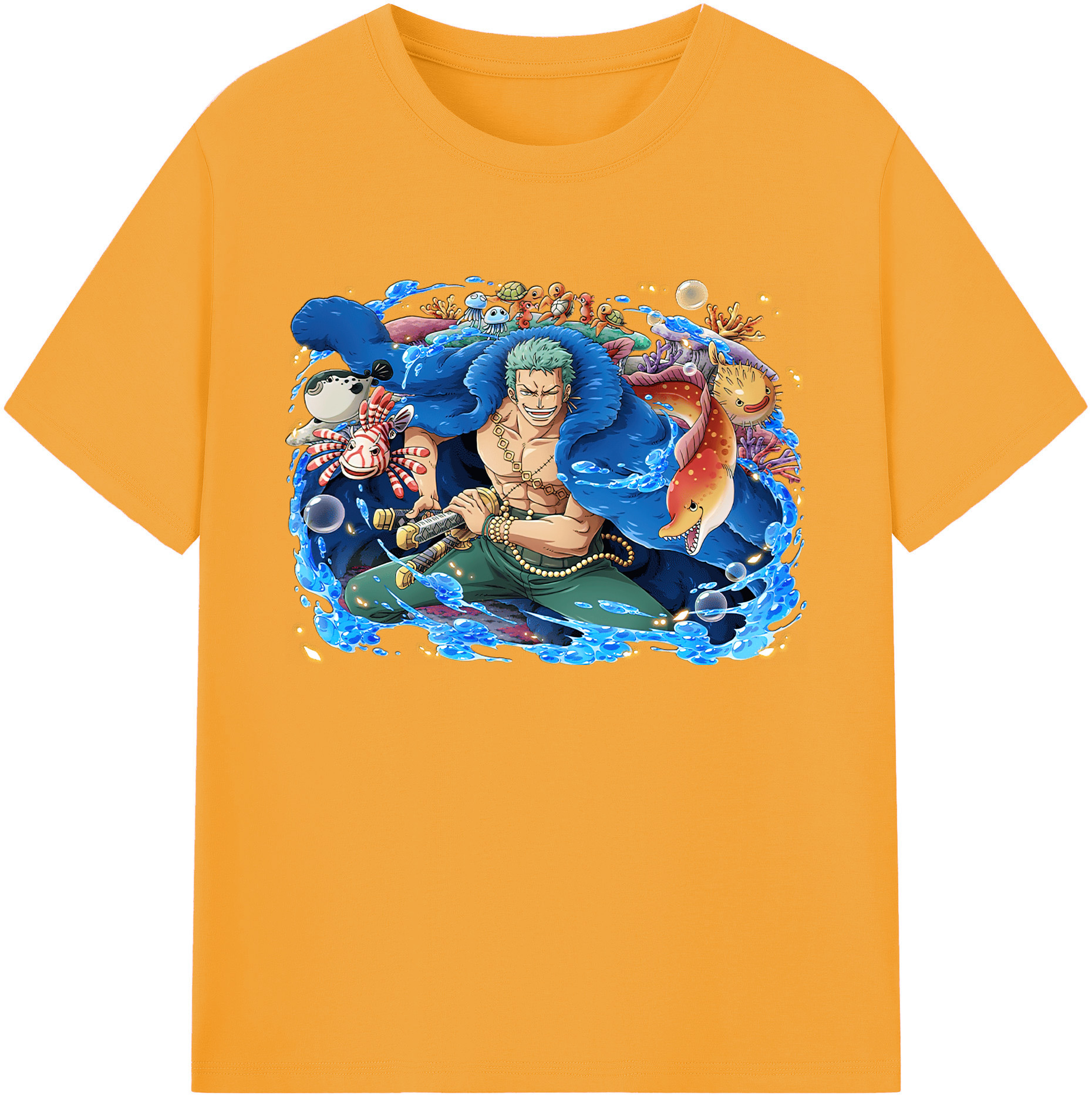 ワンピース ロロノア・ゾロ ONE PIECE Roronoa Zoro 綿100％ メンズ半袖Tシャツ｜肌触りやわらか＆通気性