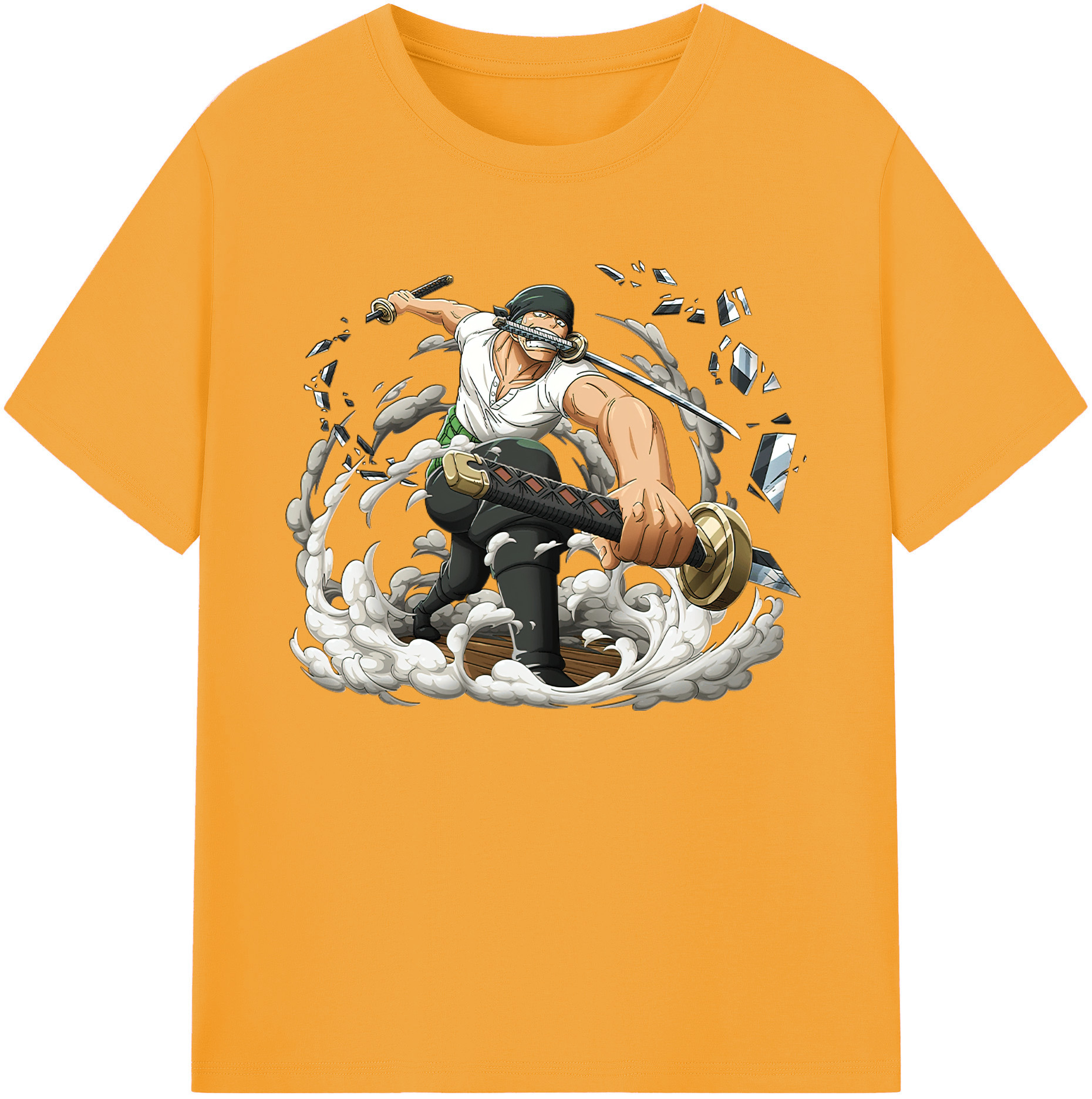 ワンピース ロロノア・ゾロ ONE PIECE Roronoa Zoro 綿100％ メンズ半袖Tシャツ｜肌触りやわらか＆通気性