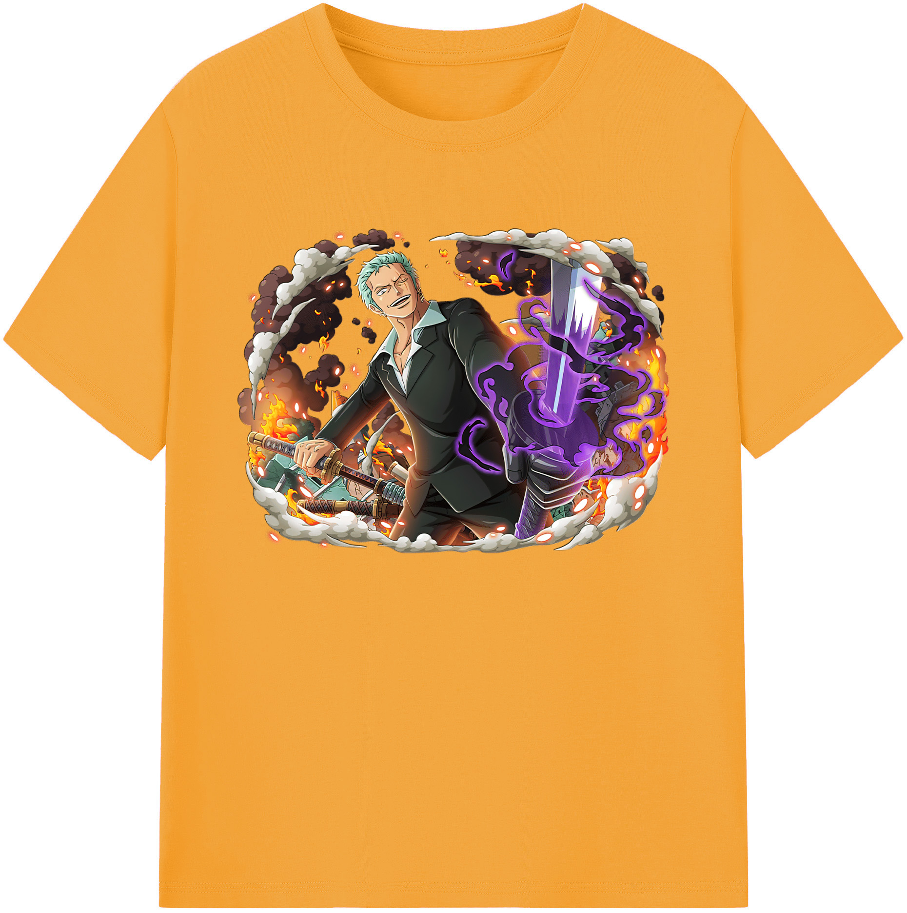 ワンピース ロロノア・ゾロ ONE PIECE Roronoa Zoro 綿100％ メンズ半袖Tシャツ｜肌触りやわらか＆通気性