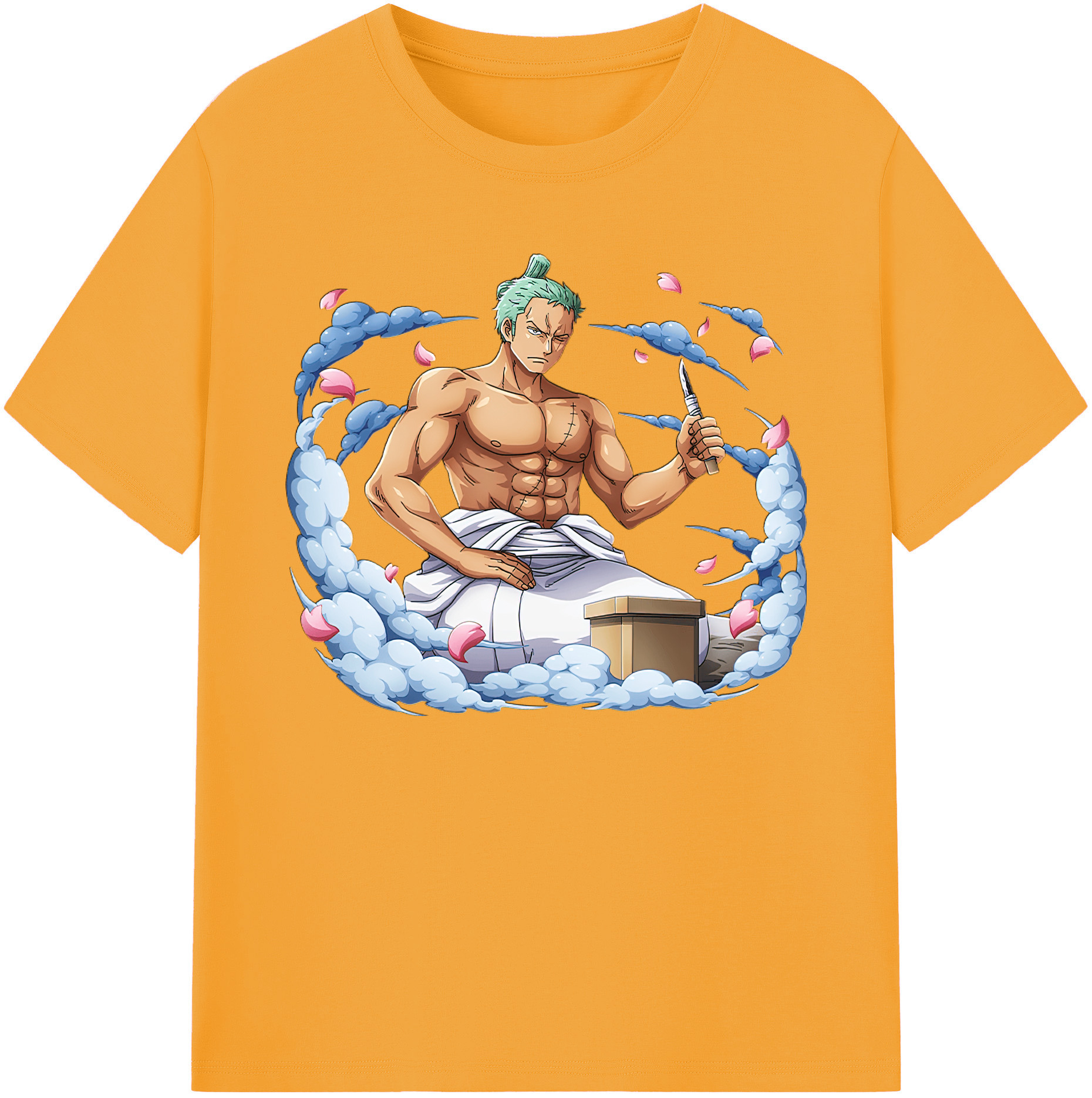 ワンピース ロロノア・ゾロ ONE PIECE Roronoa Zoro 綿100％ メンズ半袖Tシャツ｜肌触りやわらか＆通気性