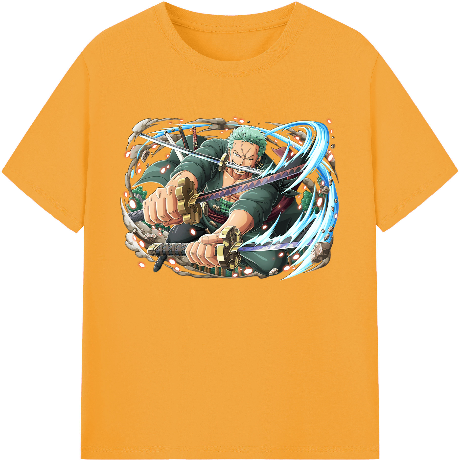ワンピース ロロノア・ゾロ ONE PIECE Roronoa Zoro 綿100％ メンズ半袖Tシャツ｜肌触りやわらか＆通気性