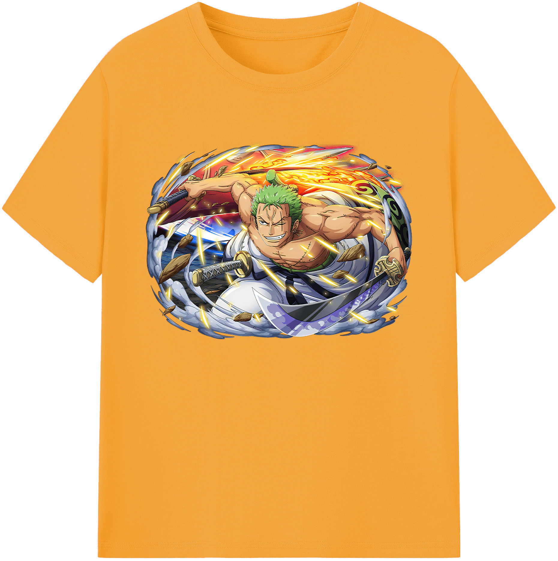 ワンピース ロロノア・ゾロ ONE PIECE Roronoa Zoro 綿100％ メンズ半袖Tシャツ｜肌触りやわらか＆通気性