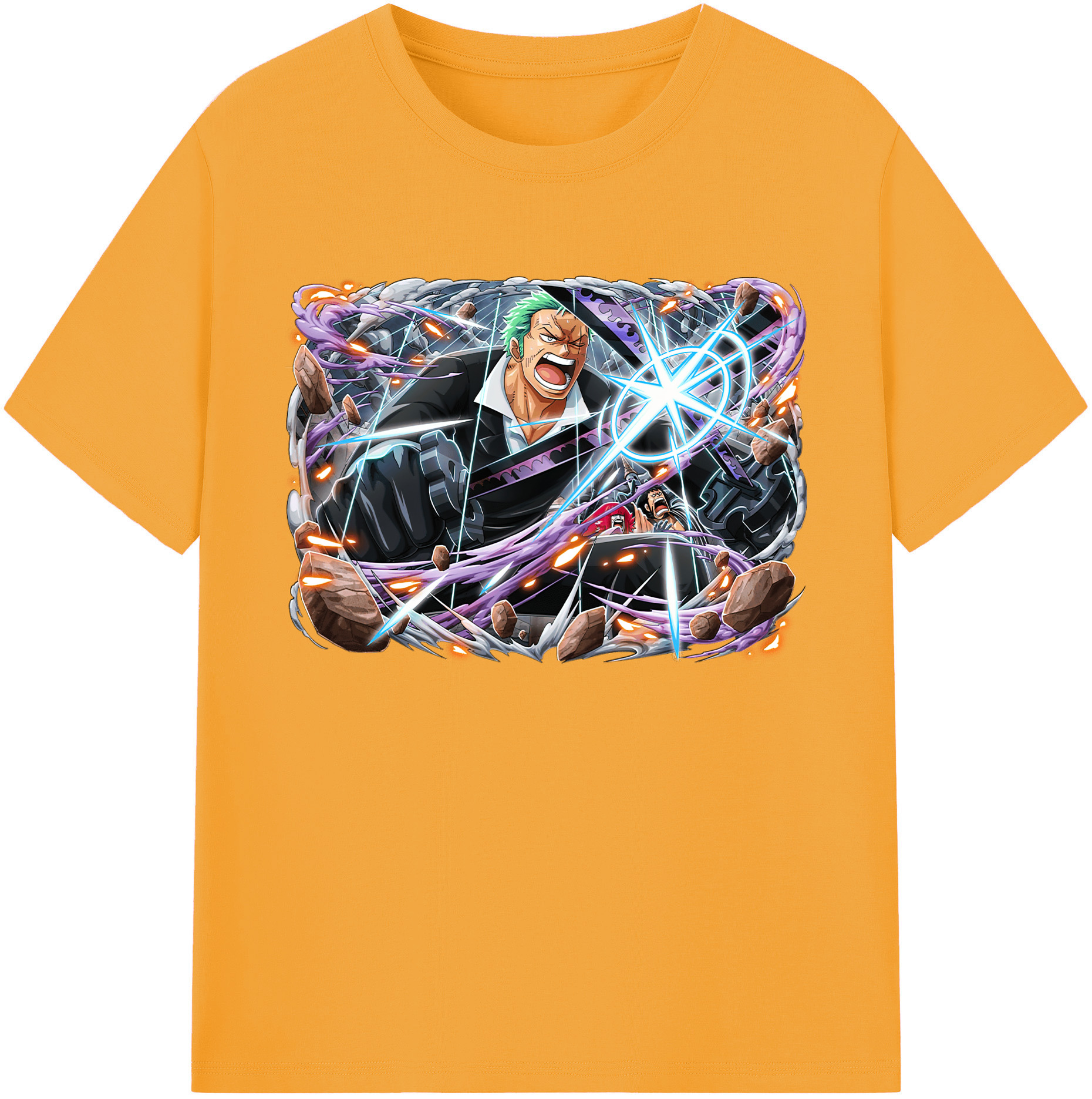 ワンピース ロロノア・ゾロ ONE PIECE Roronoa Zoro 綿100％ メンズ半袖Tシャツ｜肌触りやわらか＆通気性