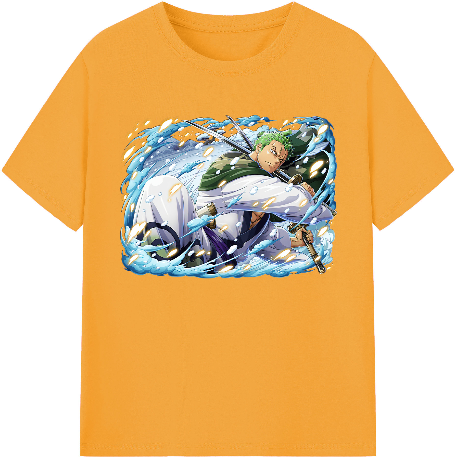 ワンピース ロロノア・ゾロ ONE PIECE Roronoa Zoro 綿100％ メンズ半袖Tシャツ｜肌触りやわらか＆通気性