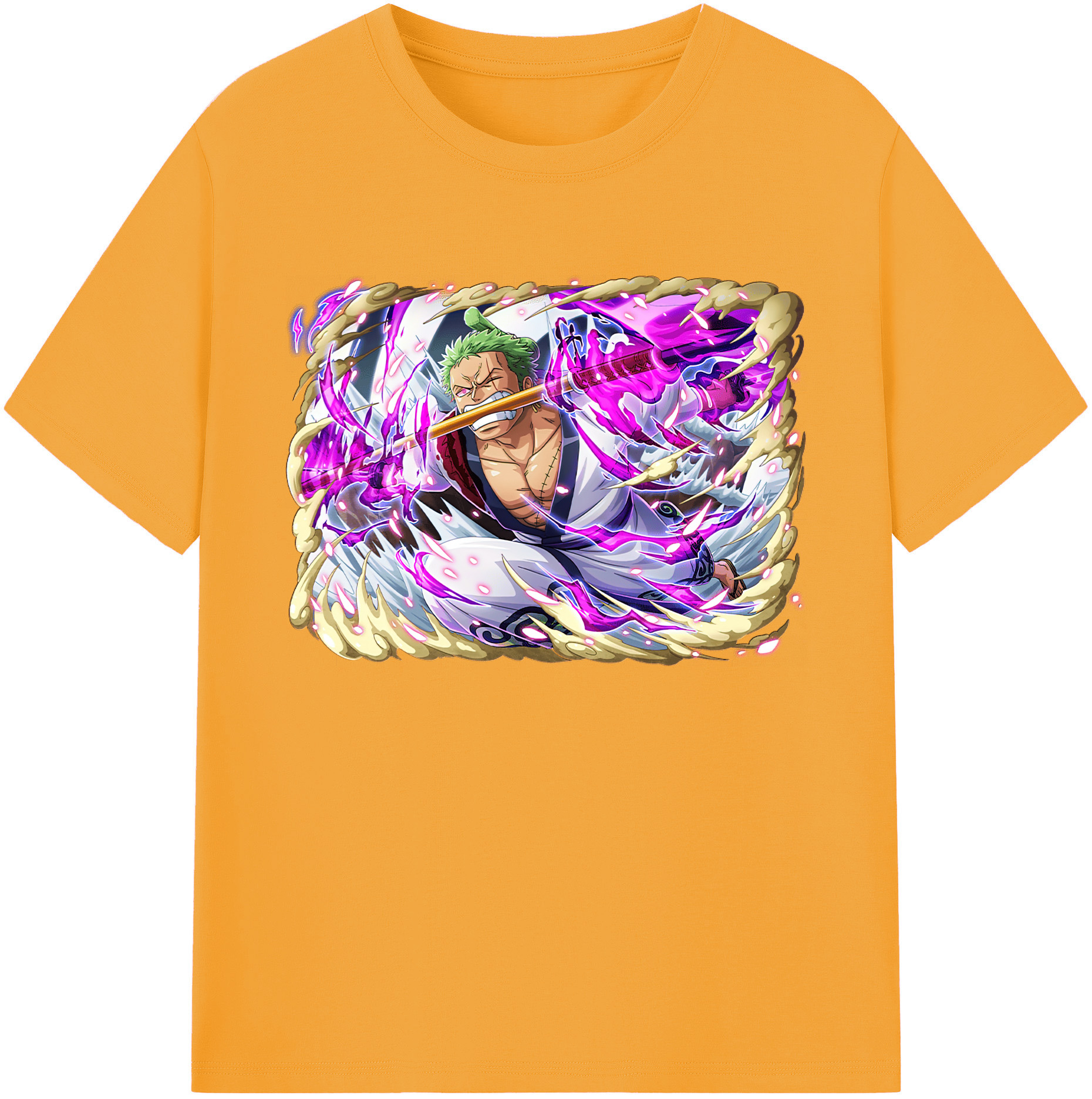 ワンピース ロロノア・ゾロ ONE PIECE Roronoa Zoro 綿100％ メンズ半袖Tシャツ｜肌触りやわらか＆通気性